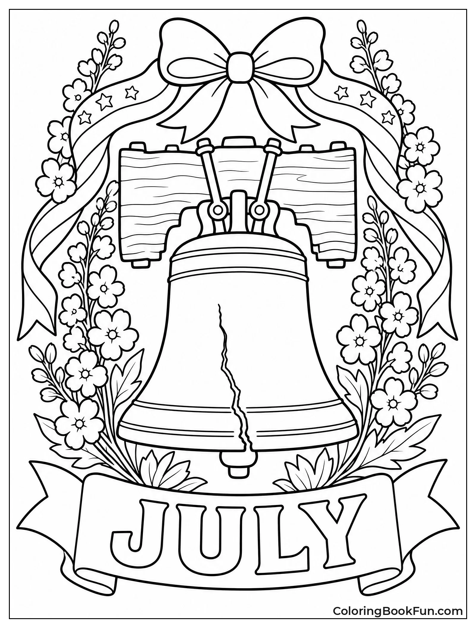 Liberty Bell Wears Floral Wreath