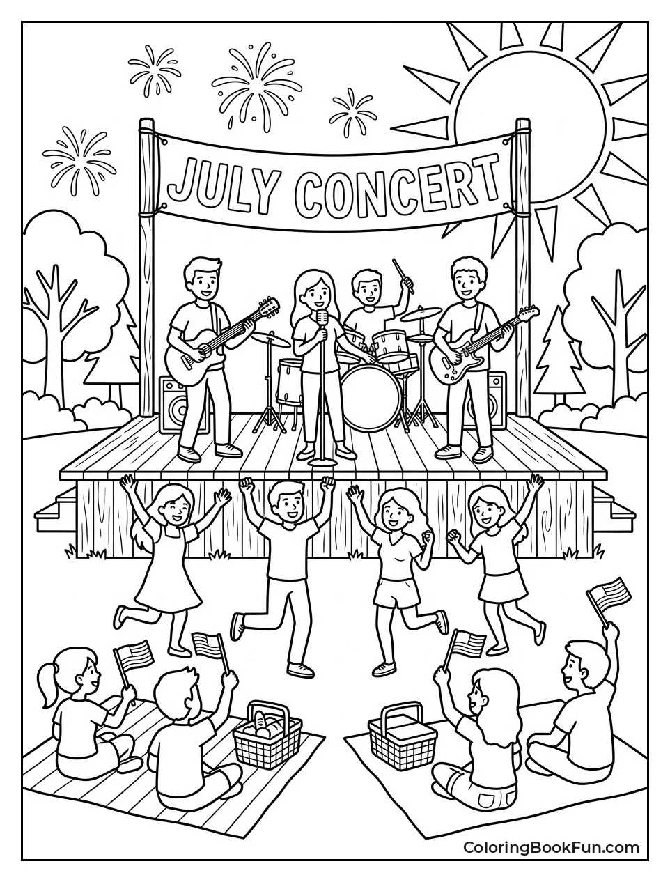 Band Plays for Park Crowd