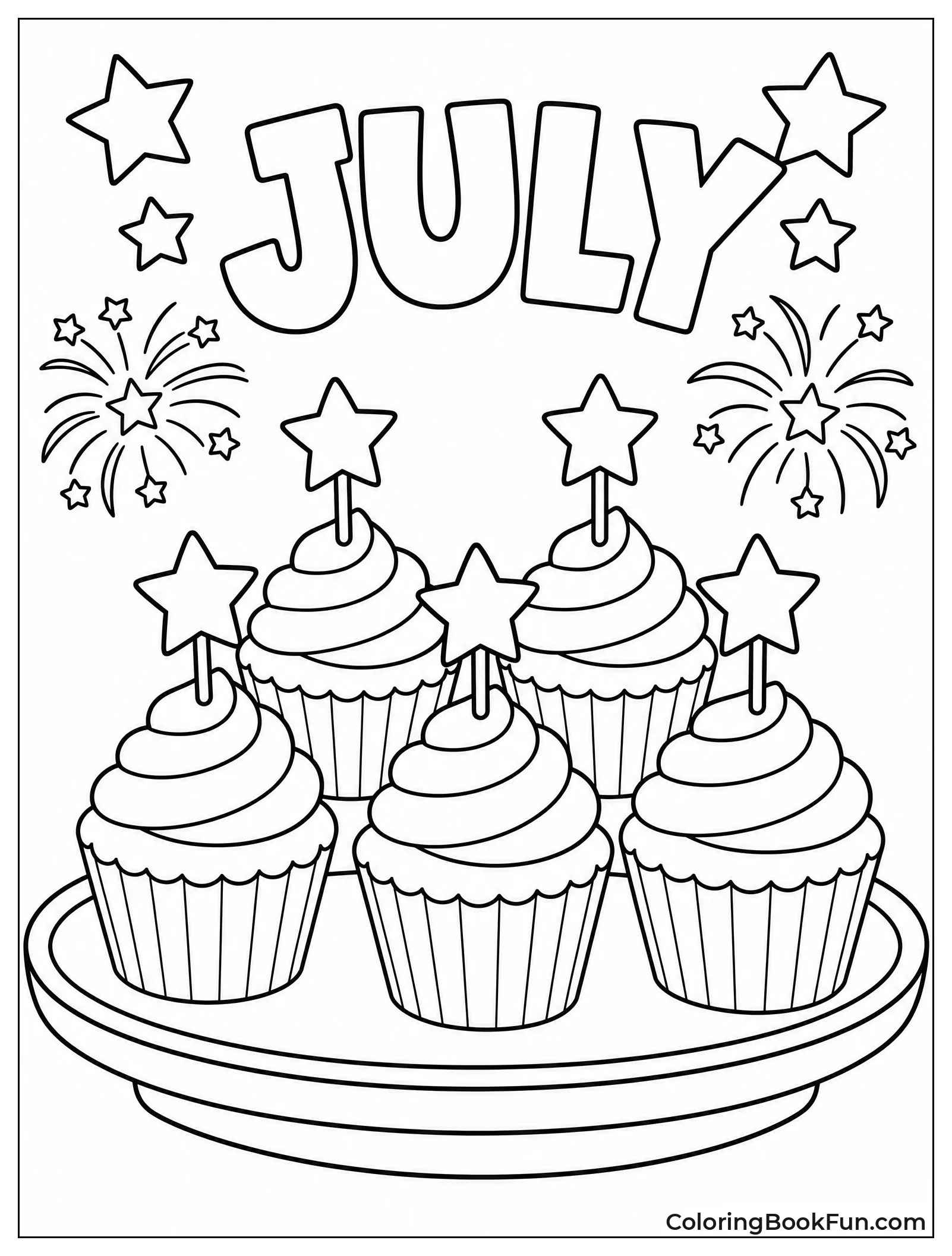Cupcakes Topped with Star Picks