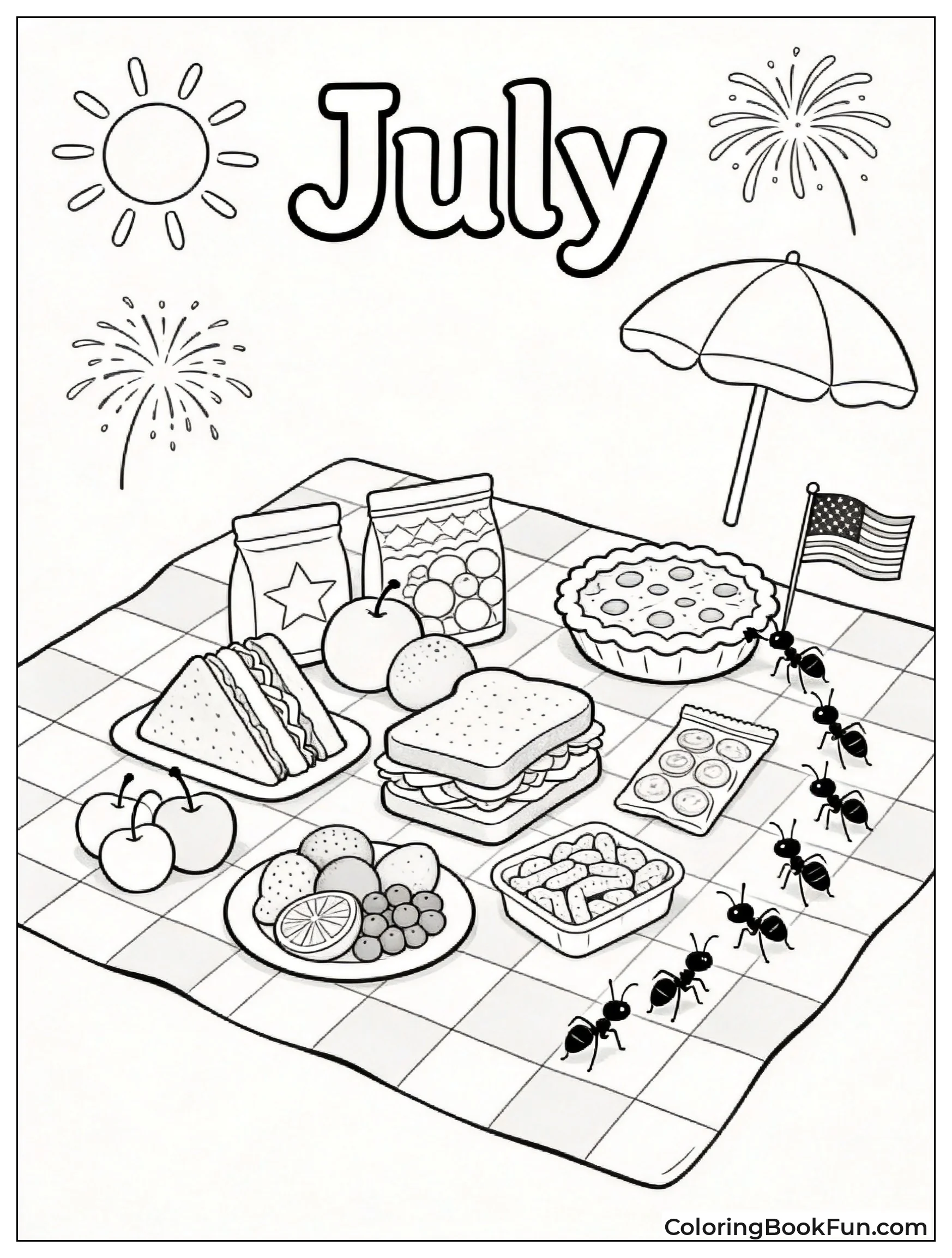 Ants March Toward Picnic Pie