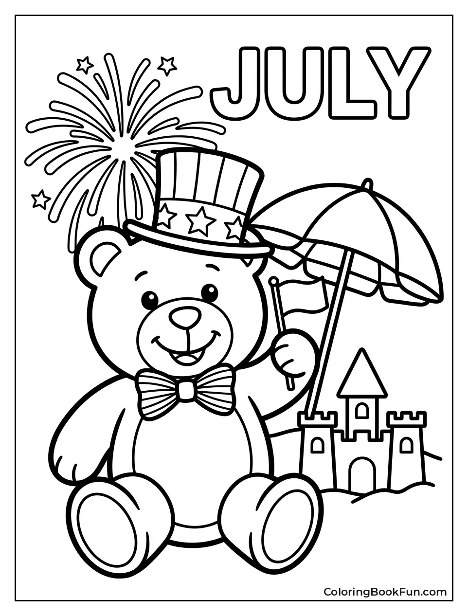 Teddy Bear Wears Patriotic Hat