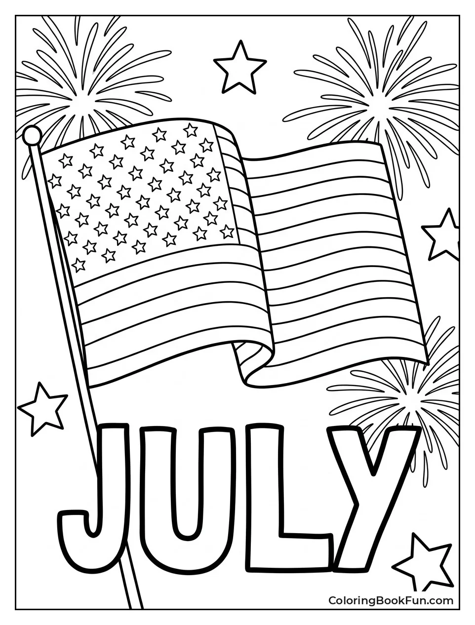 American Flag Waves in Breeze