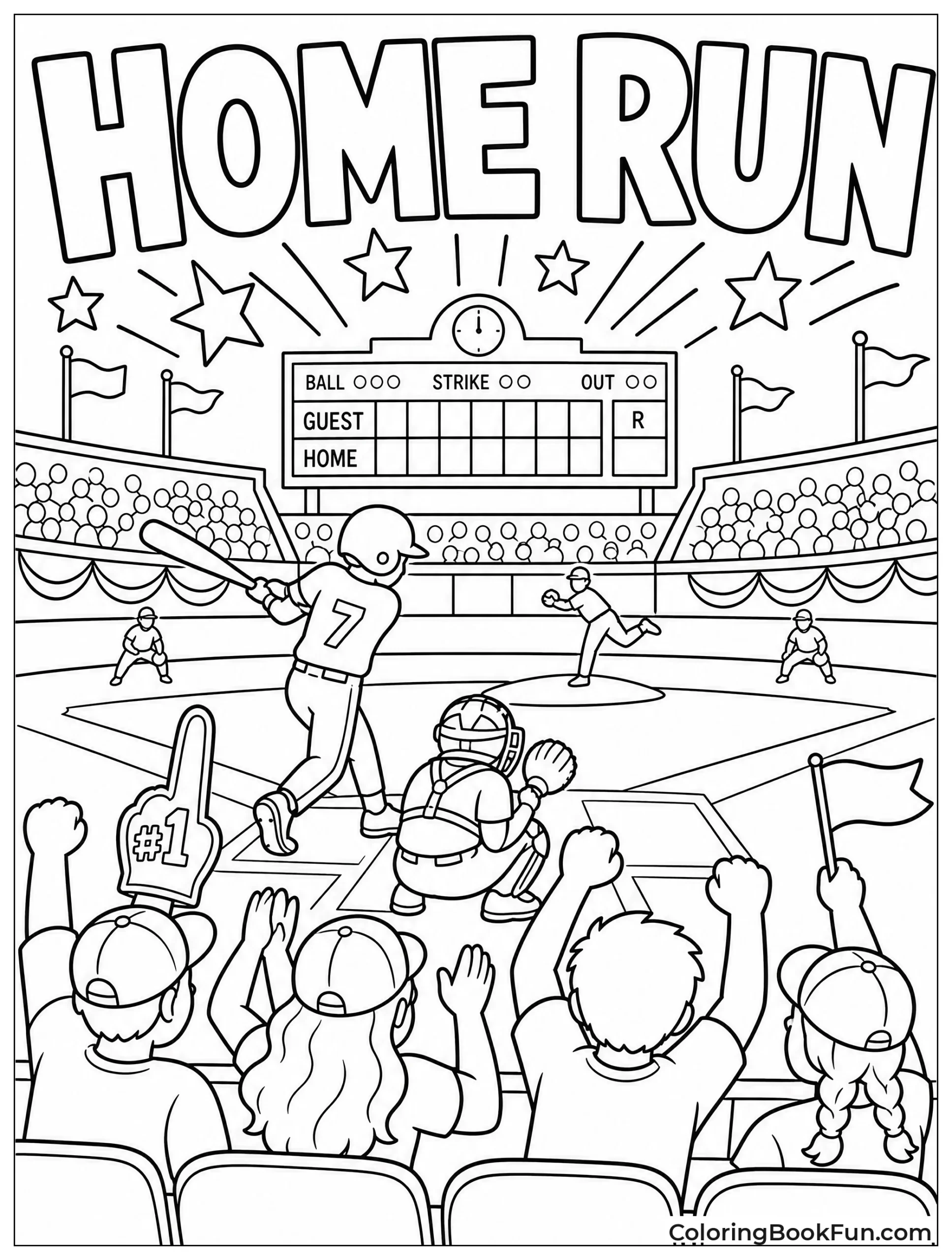 Player Swinging at Baseball
