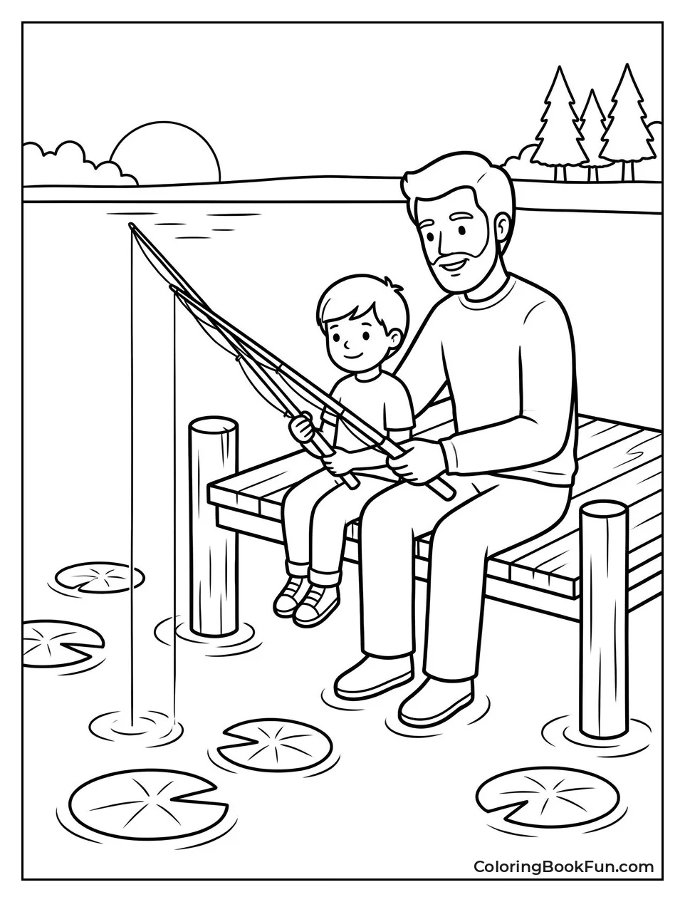 Father and Child Fishing