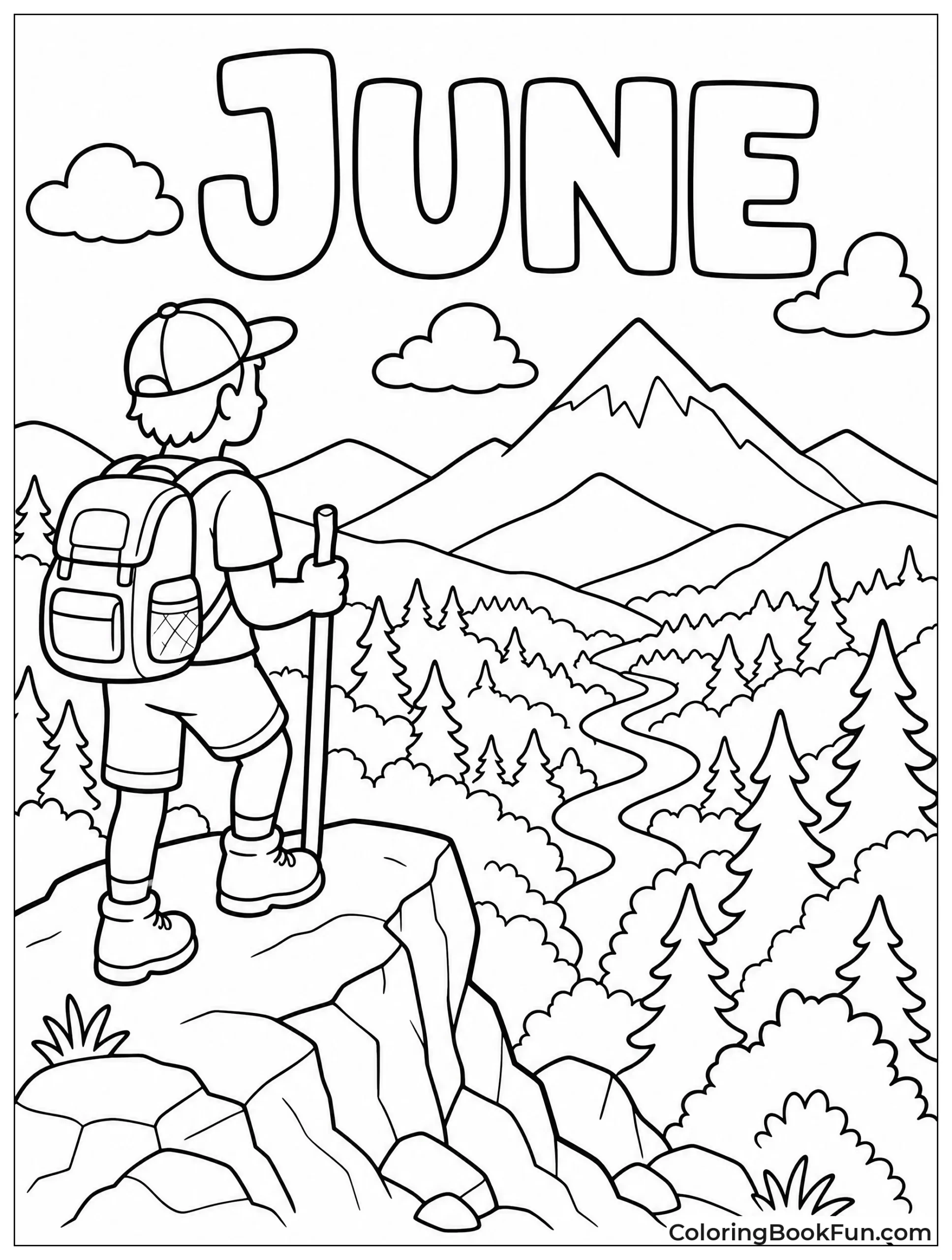 Hiker on Mountain Trail