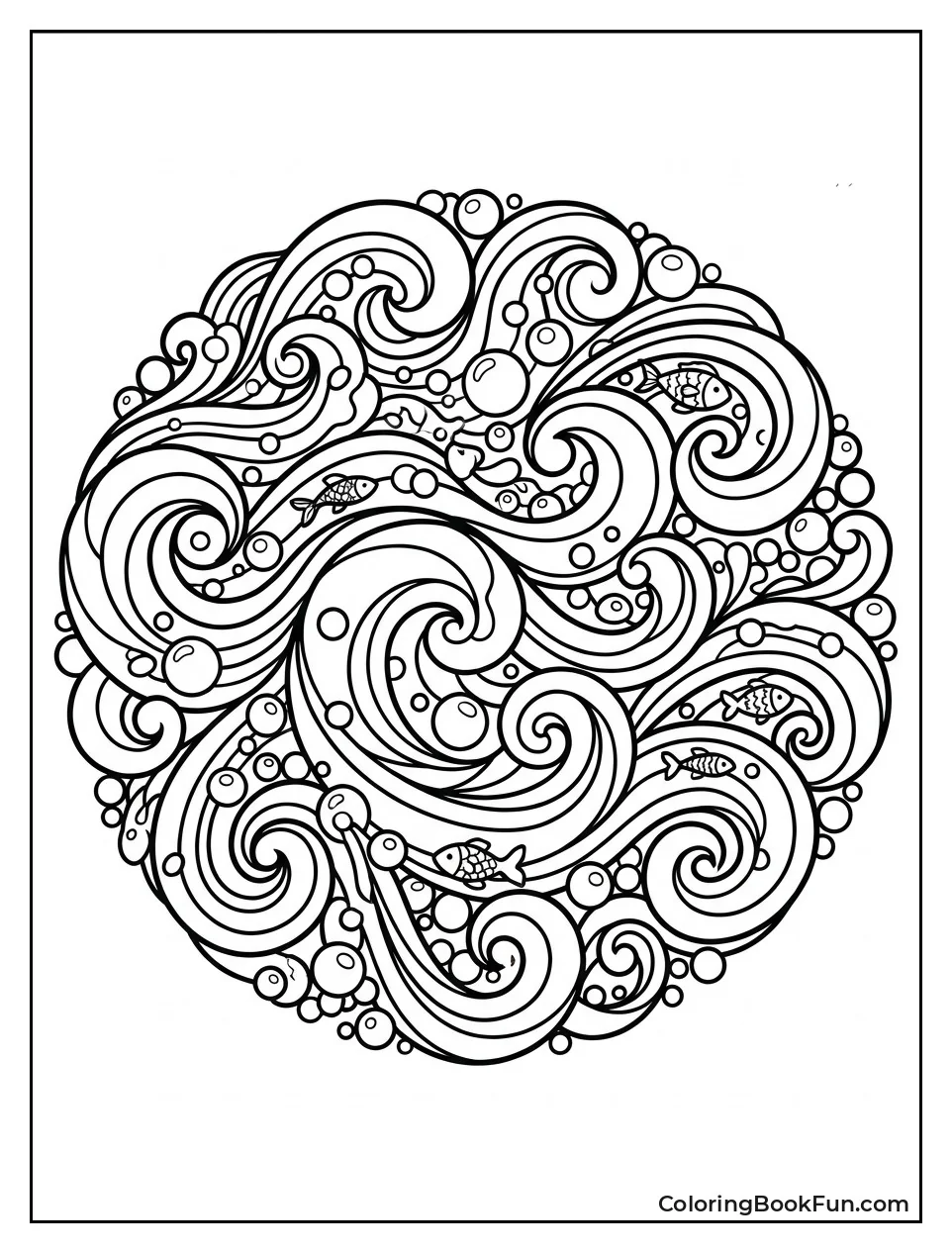 Ocean Wave Mandala Pattern