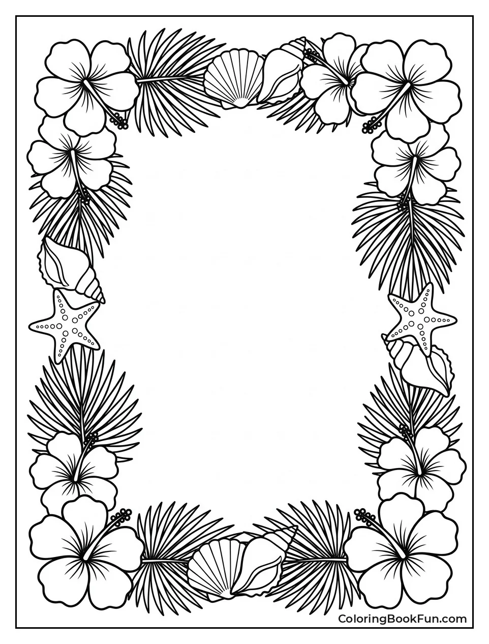 Tropical Flower Border Frame