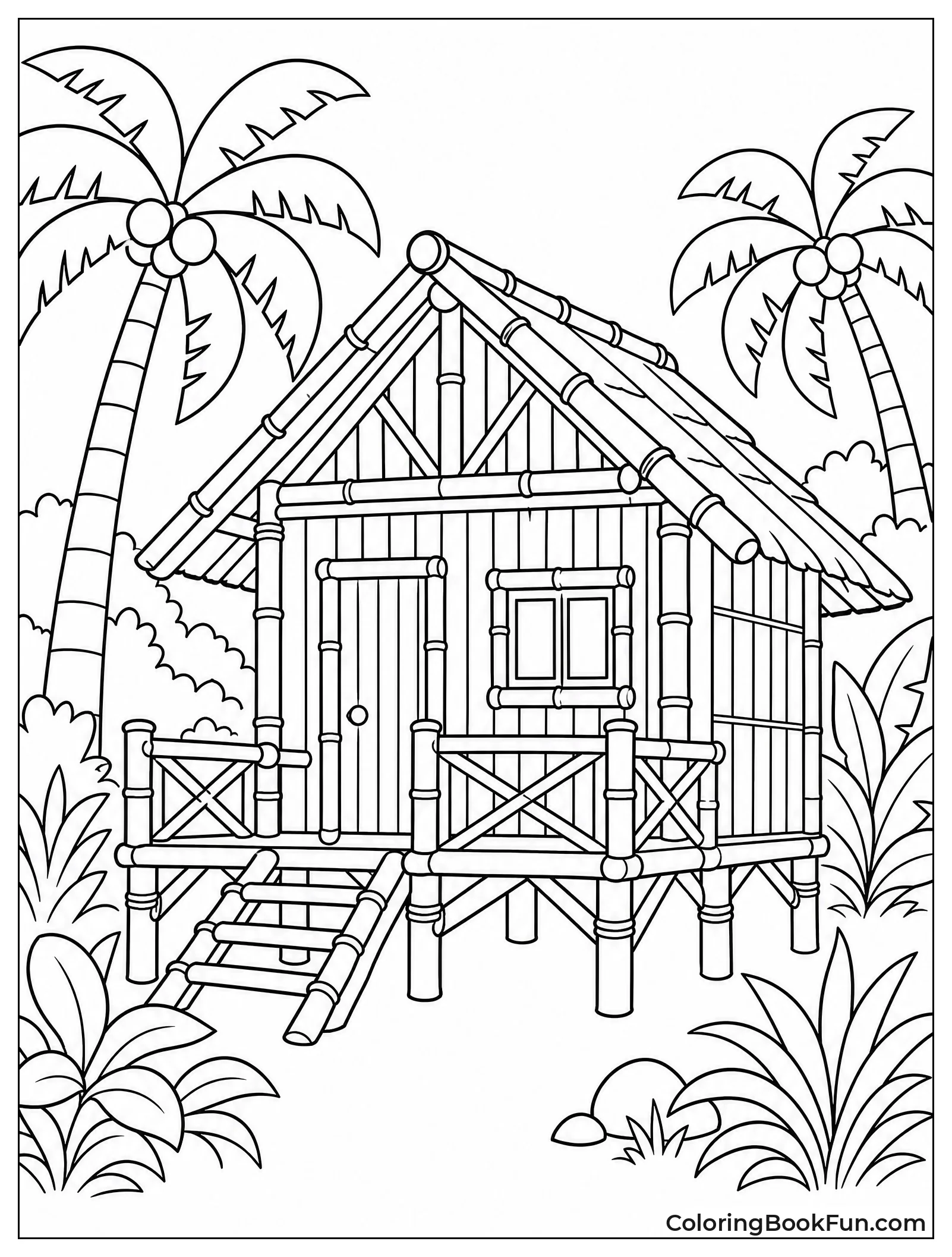 Bamboo Cabin in Jungle