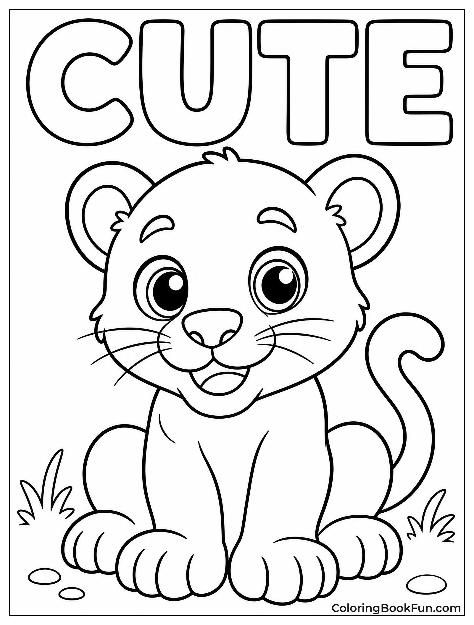 Cute Kawaii Panther Cub