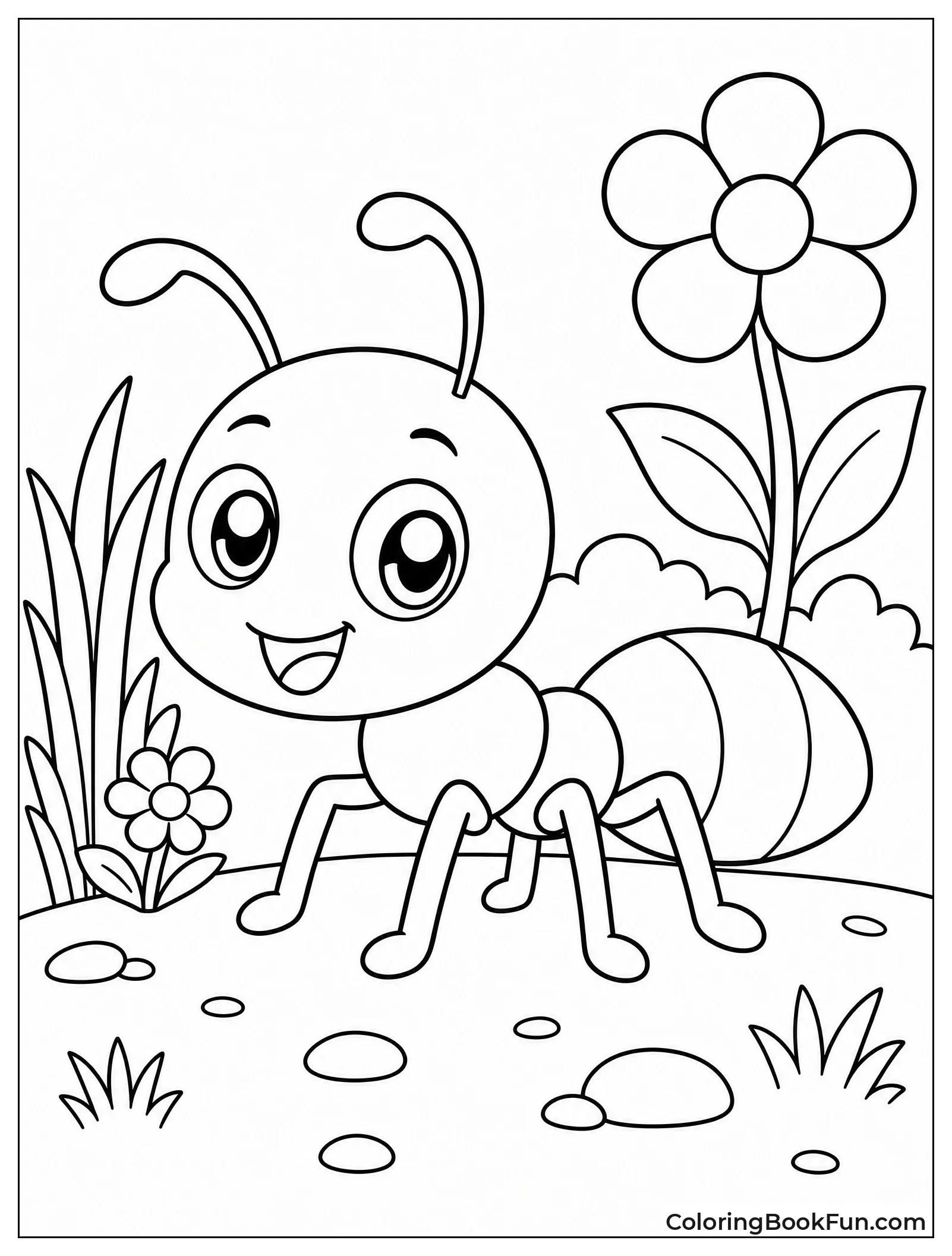 Cute Chibi Ant Smiling