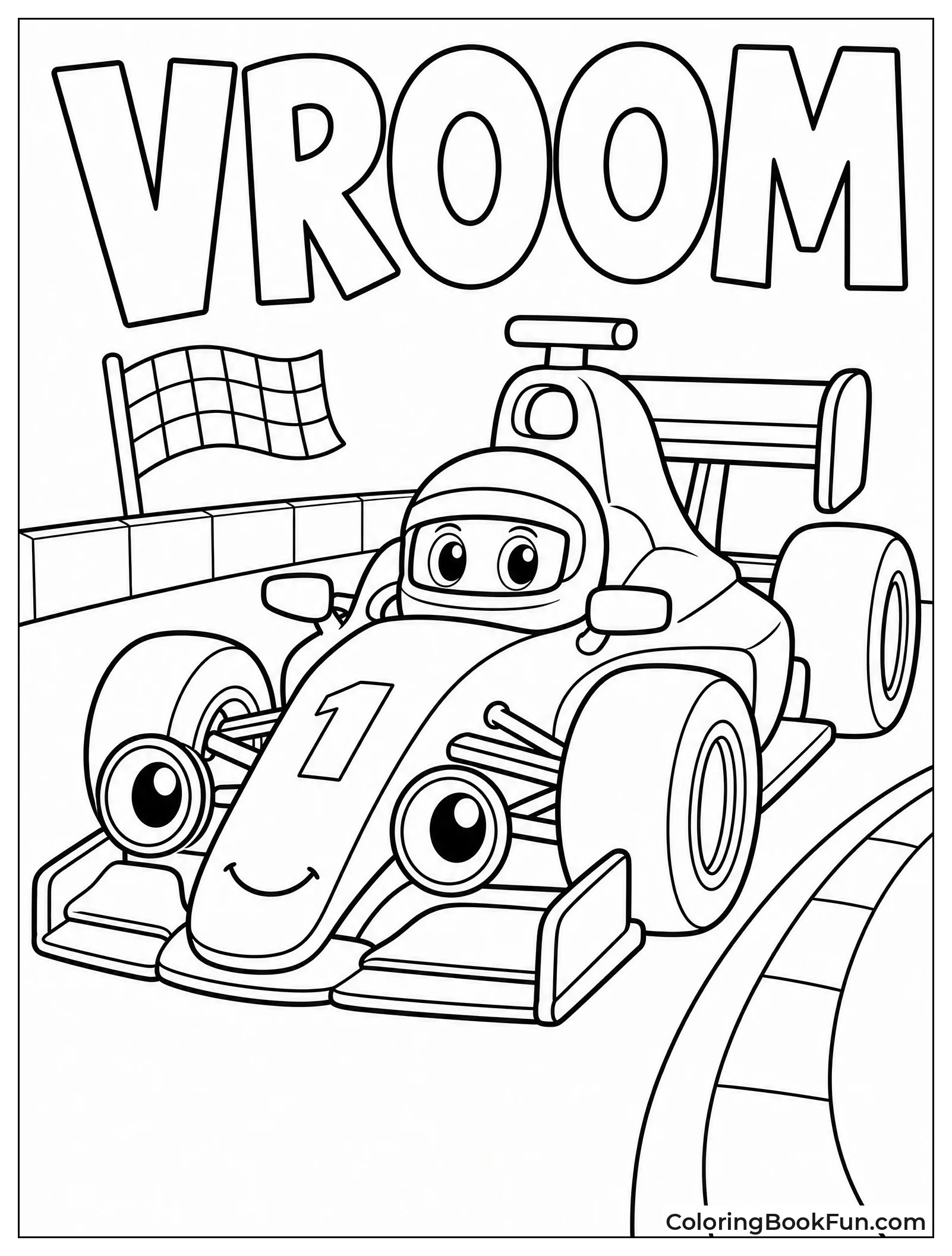 Cute F1 Car Smiling