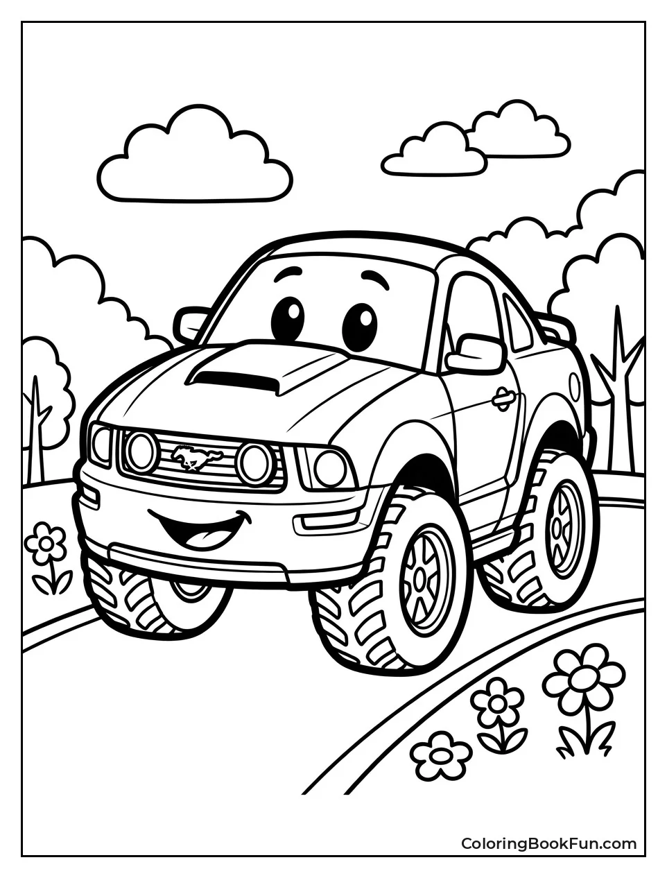 Kawaii Mustang Smiles with Round Body
