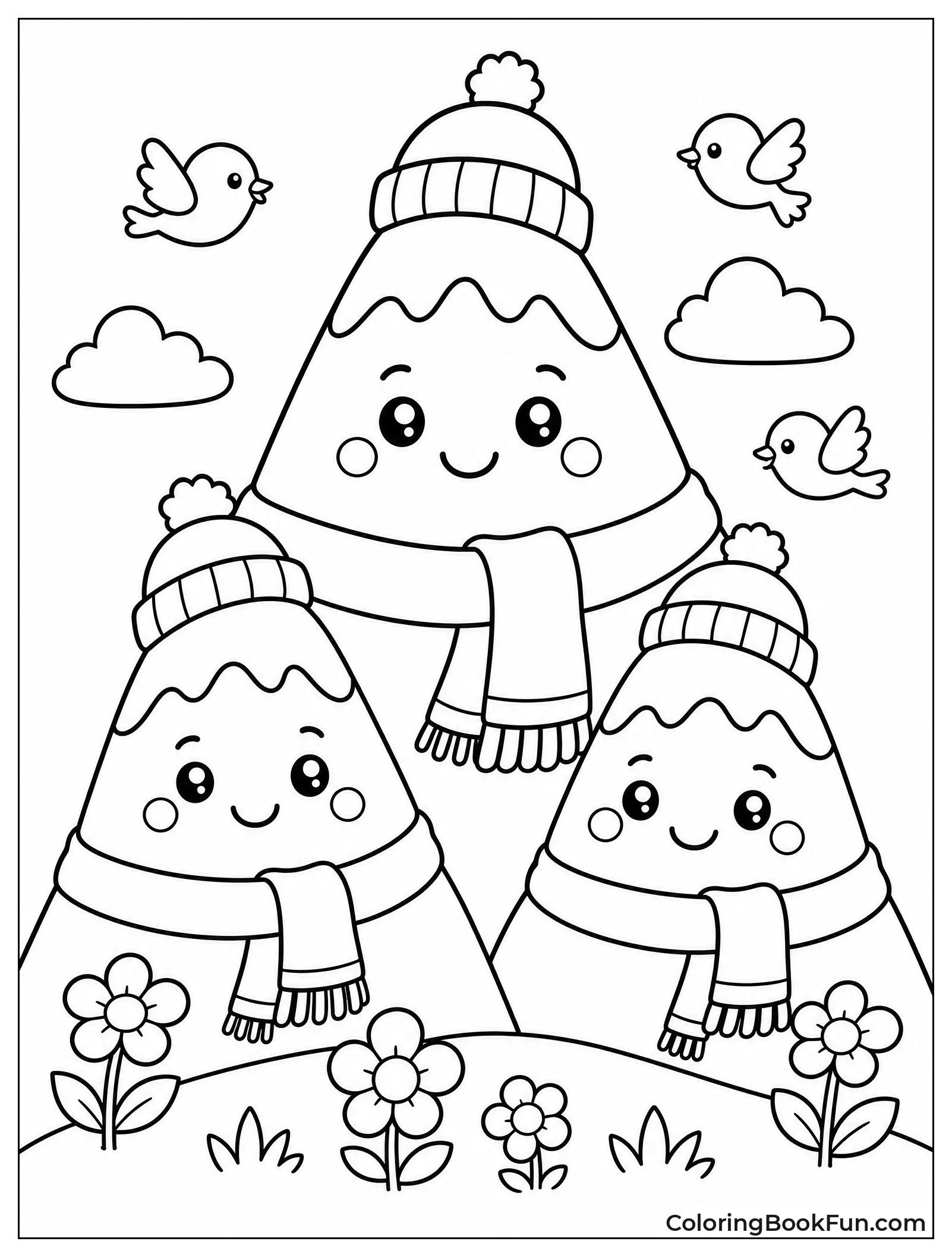 Cute Mountains Wearing Hats