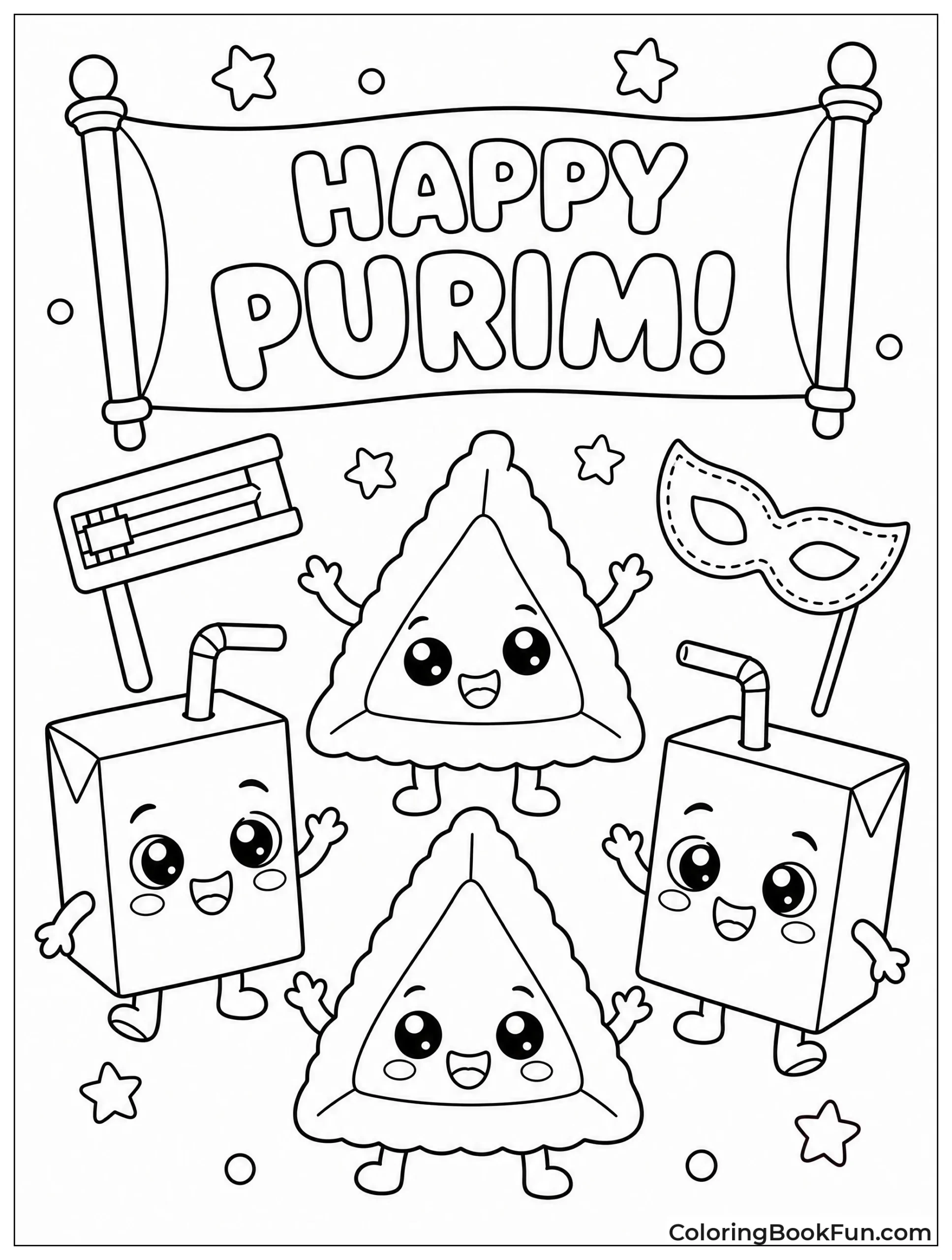 Cute Hamantaschen Smile with Juice