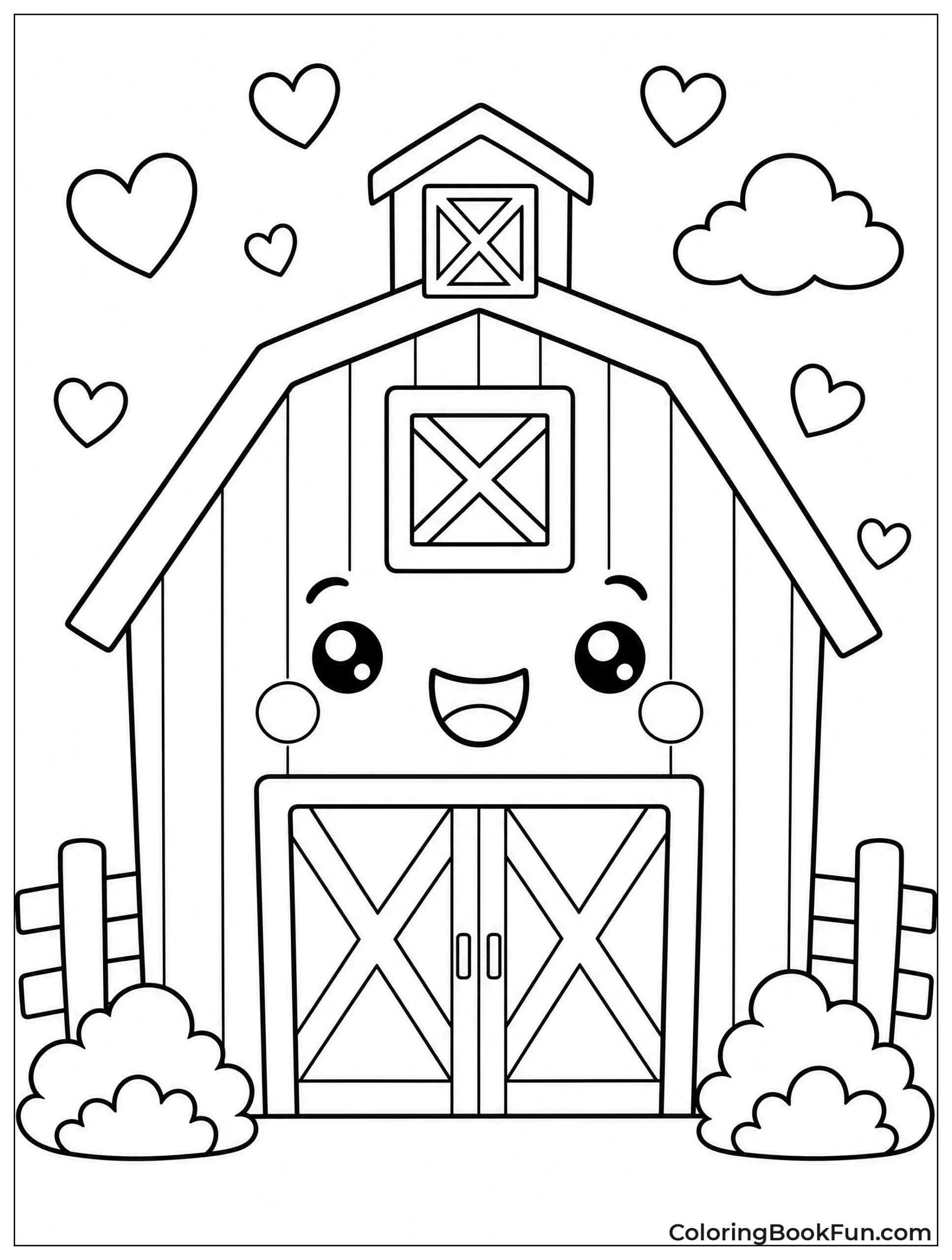 Smiling Barn with Rosy Cheeks