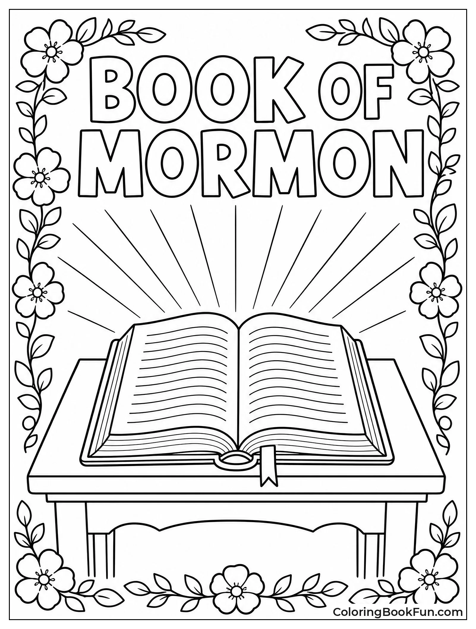 Open Book of Mormon with Light