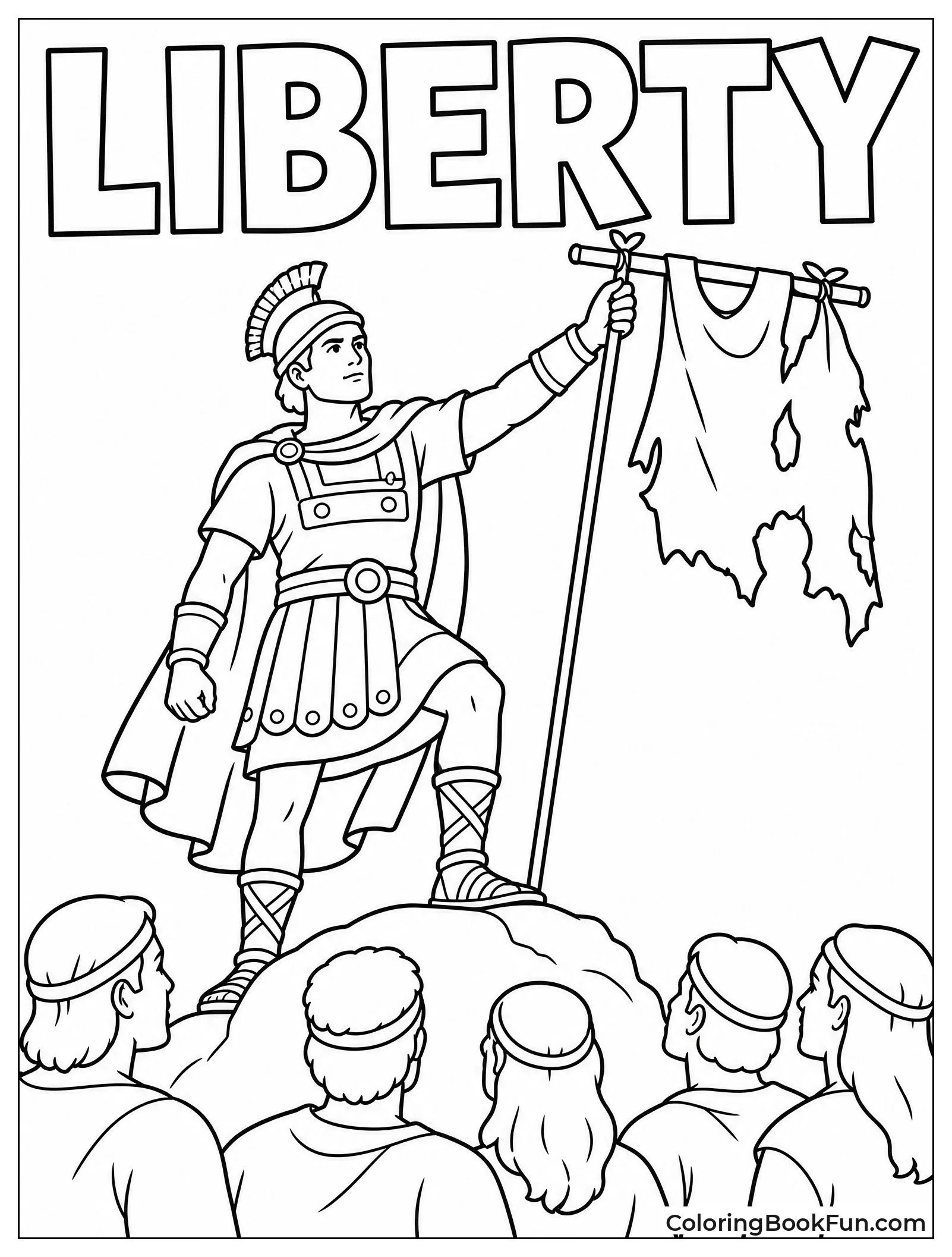 Captain Moroni Holding Title of Liberty