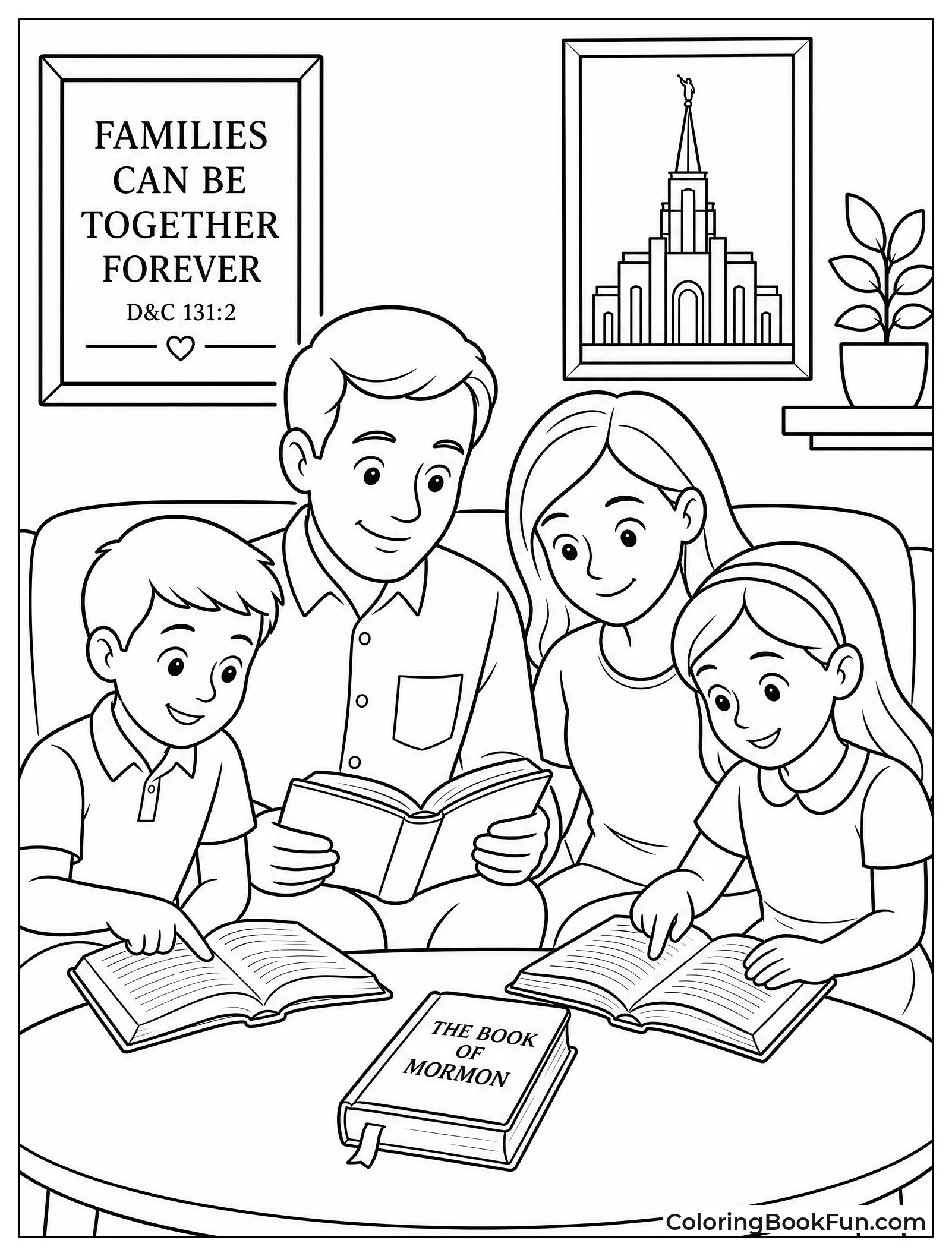 Family Studying Scriptures Together