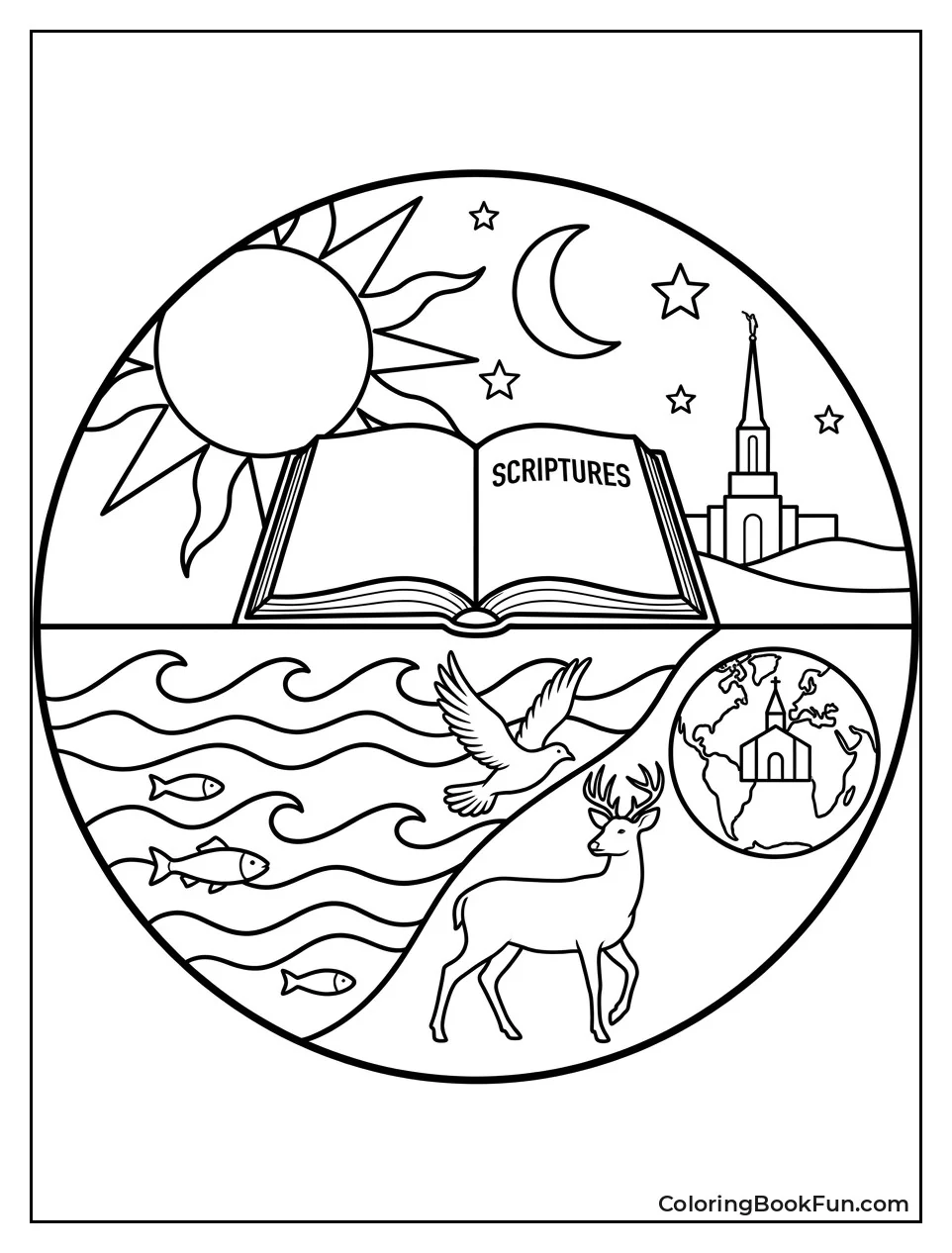 Sun Moon Stars and Animals
