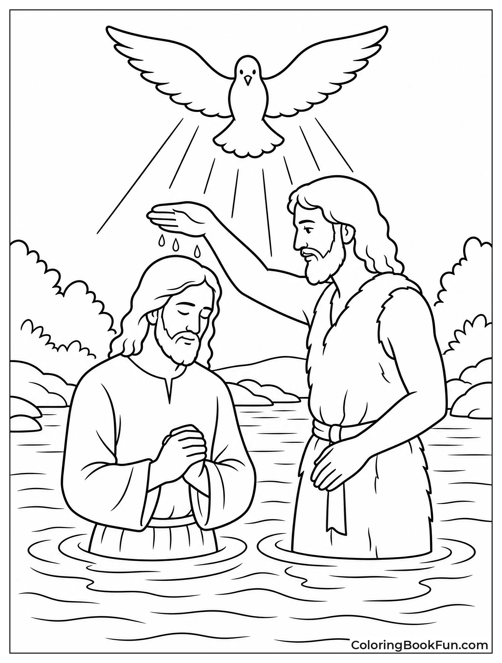 John Baptizing Jesus in River