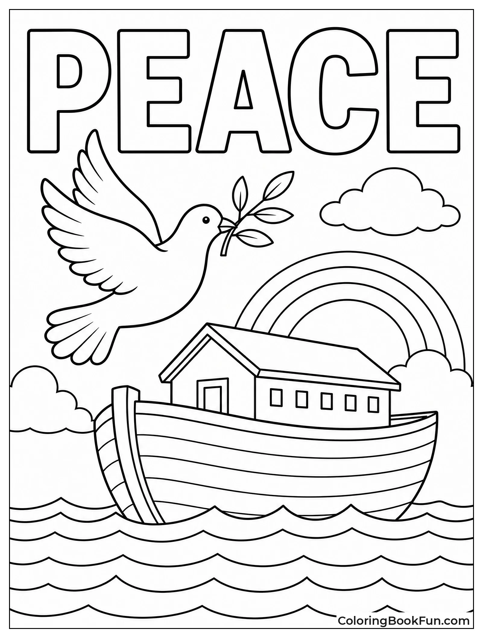 Noah's Ark with Dove Returning