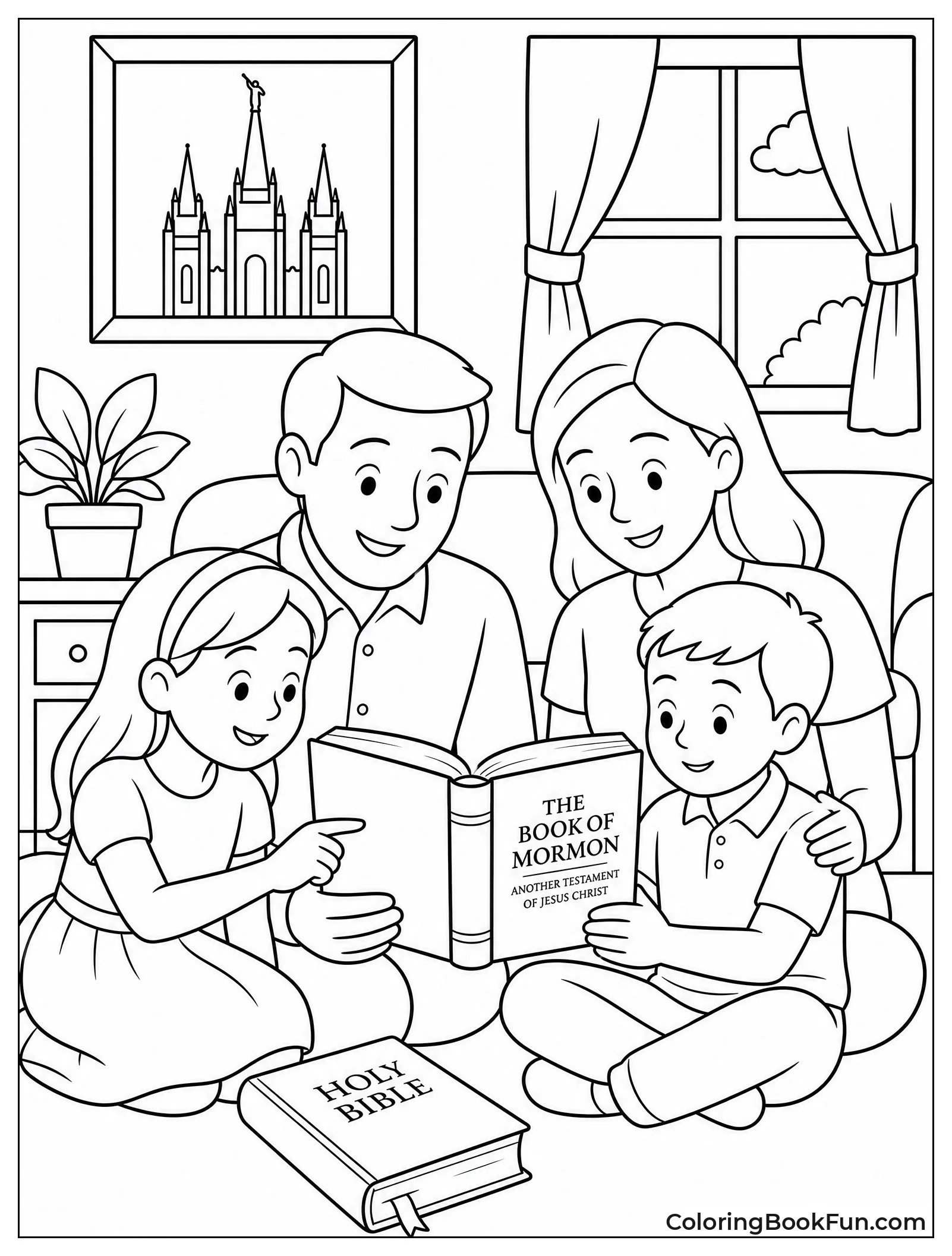 Family Reading Scriptures at Home