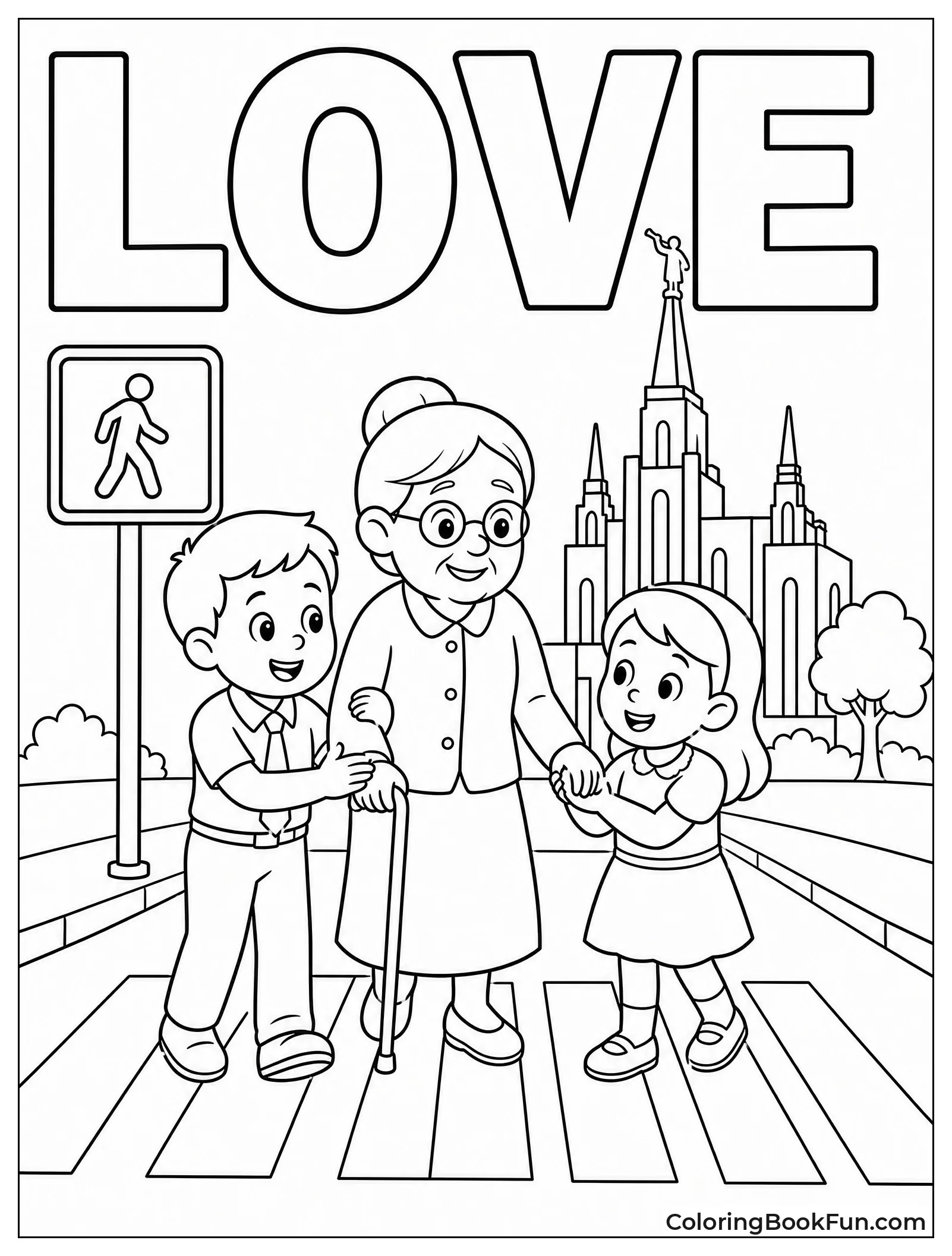 Children Helping Elderly Person