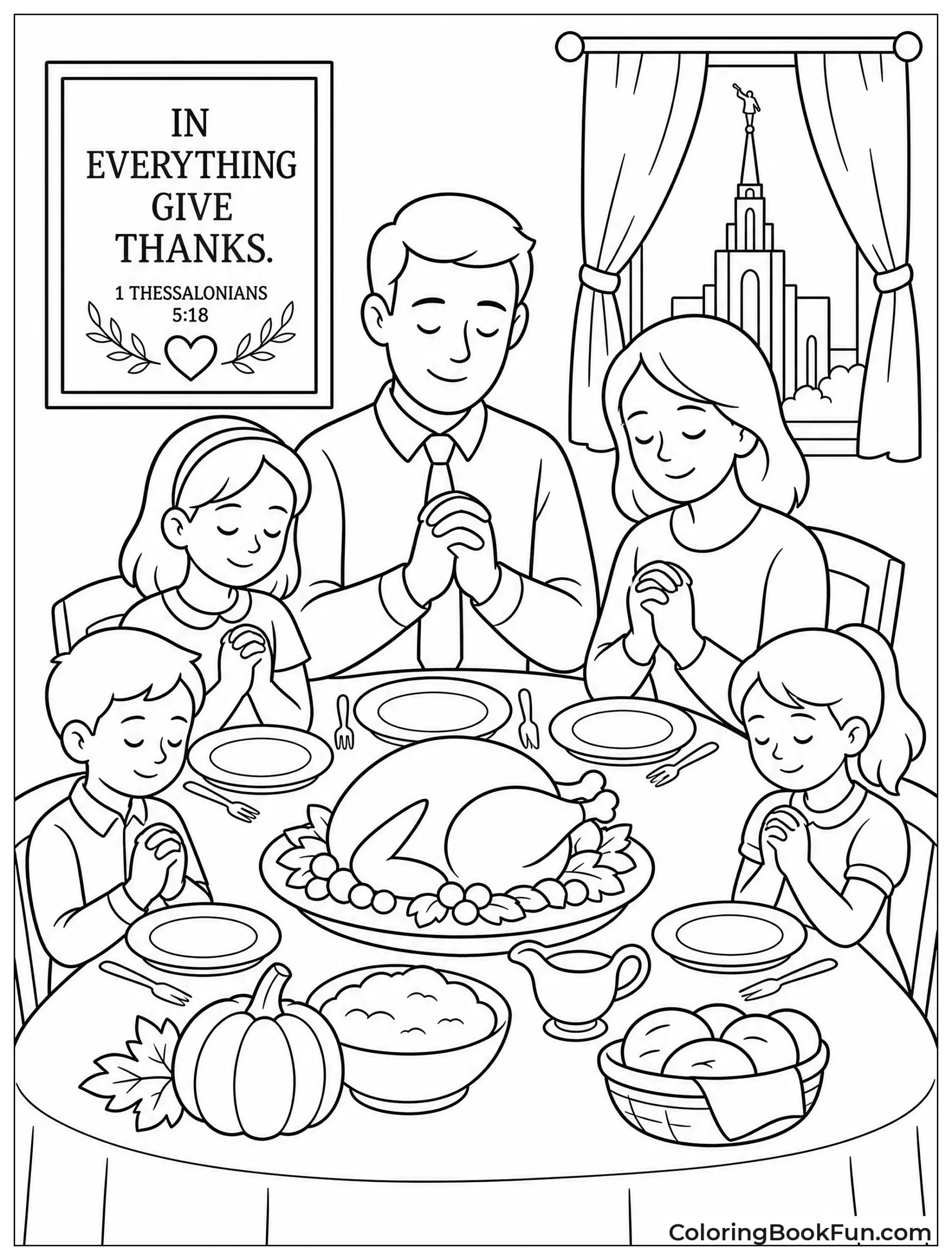 Family Eating Thanksgiving Dinner