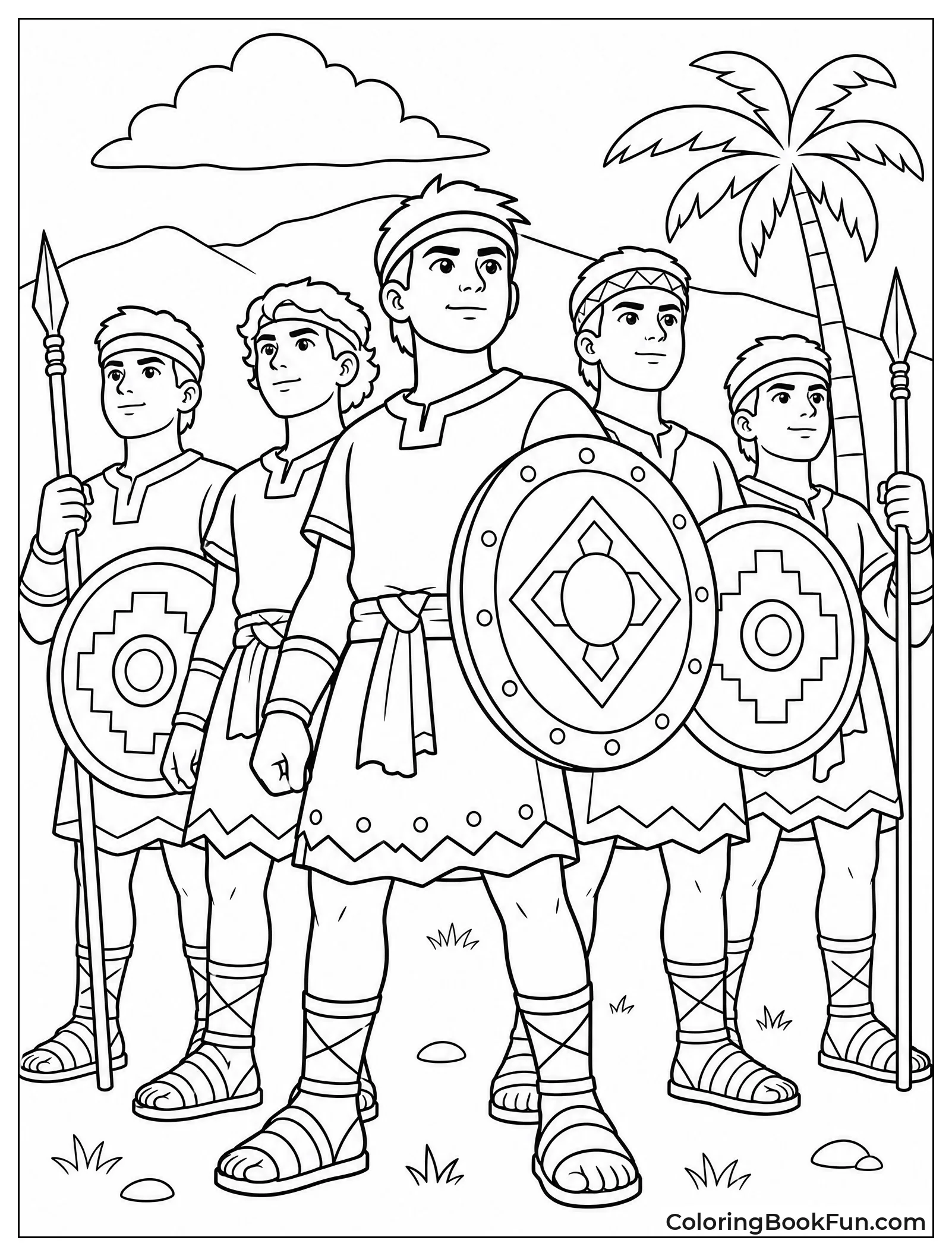 Young Nephite Warriors Standing Together