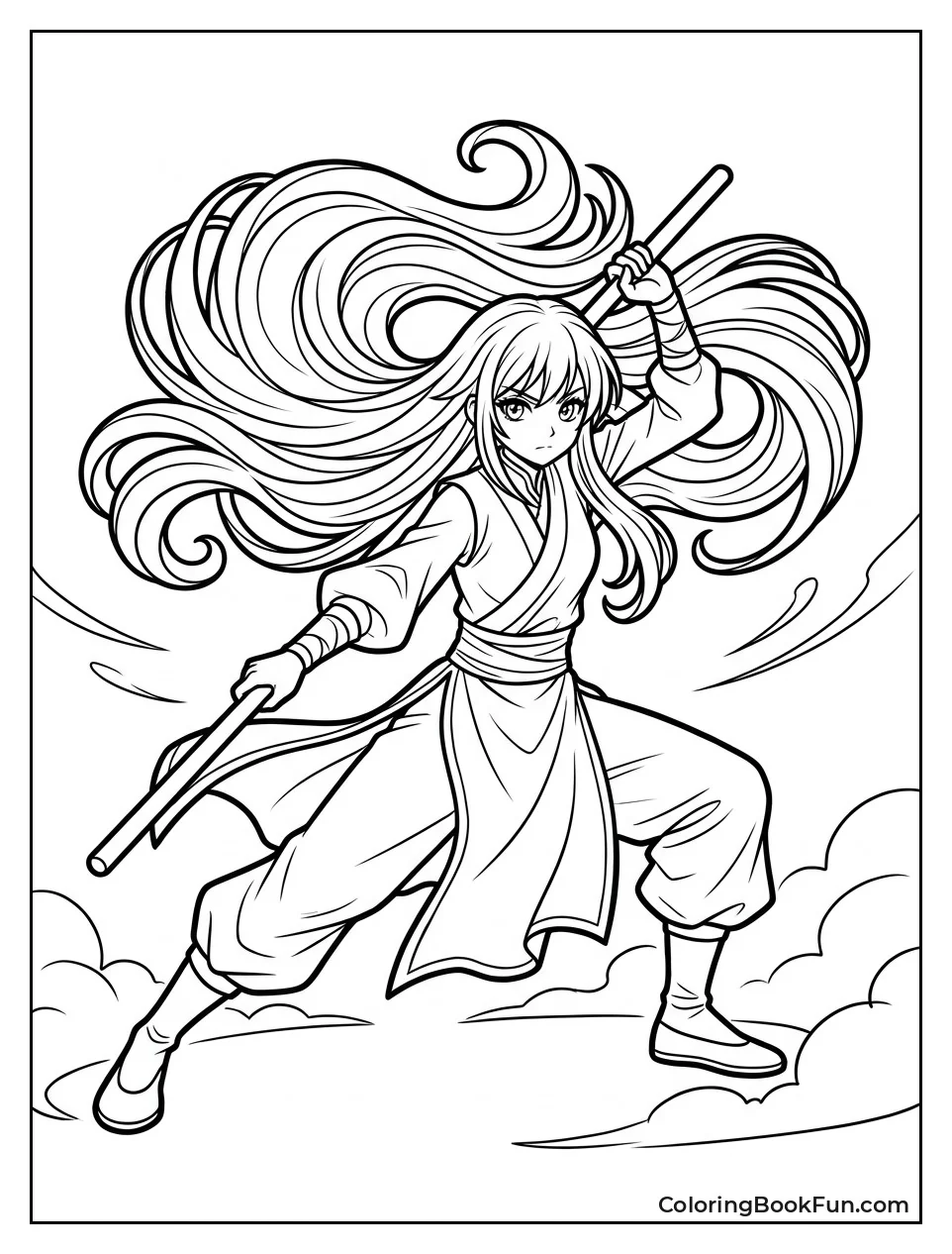 Fighter Girl Swings Her Sword