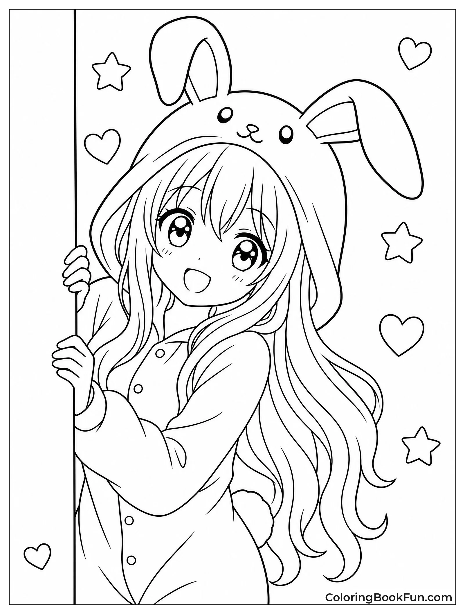Girl Wears Cute Bunny Onesie