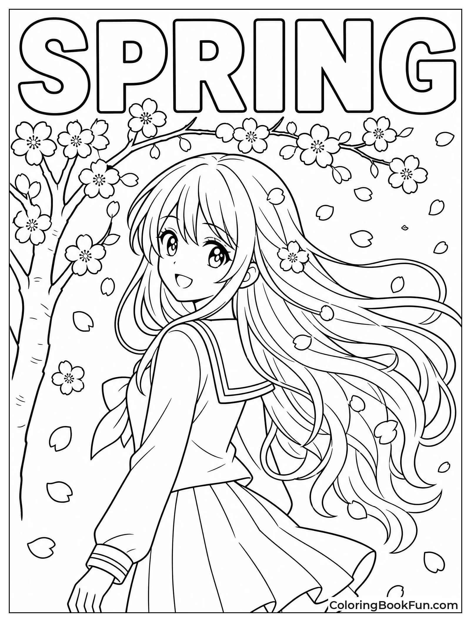 Petals Land in Flowing Hair