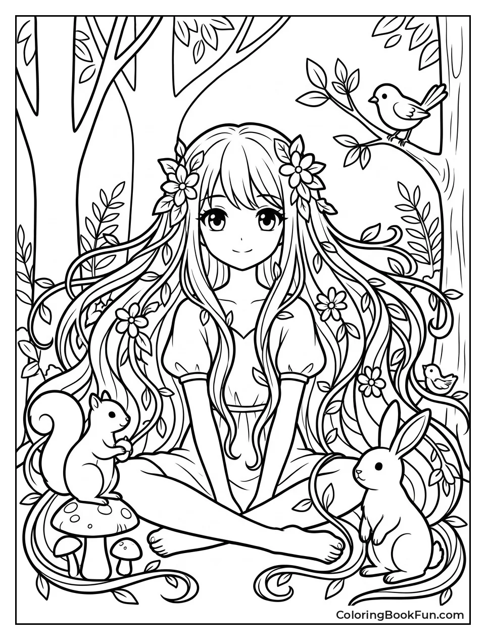 Hair Twists into Green Vines