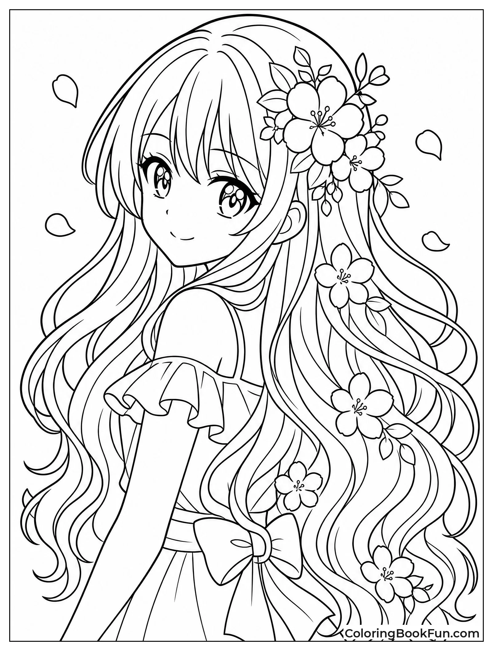 Flowers Bloom in Long Hair