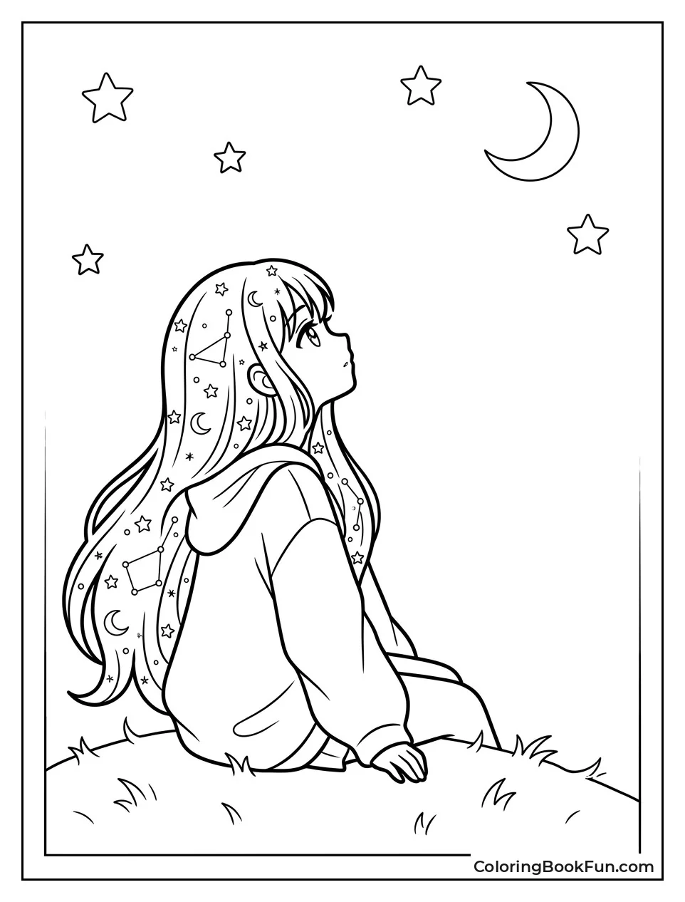 Stars Sparkle inside Dark Hair