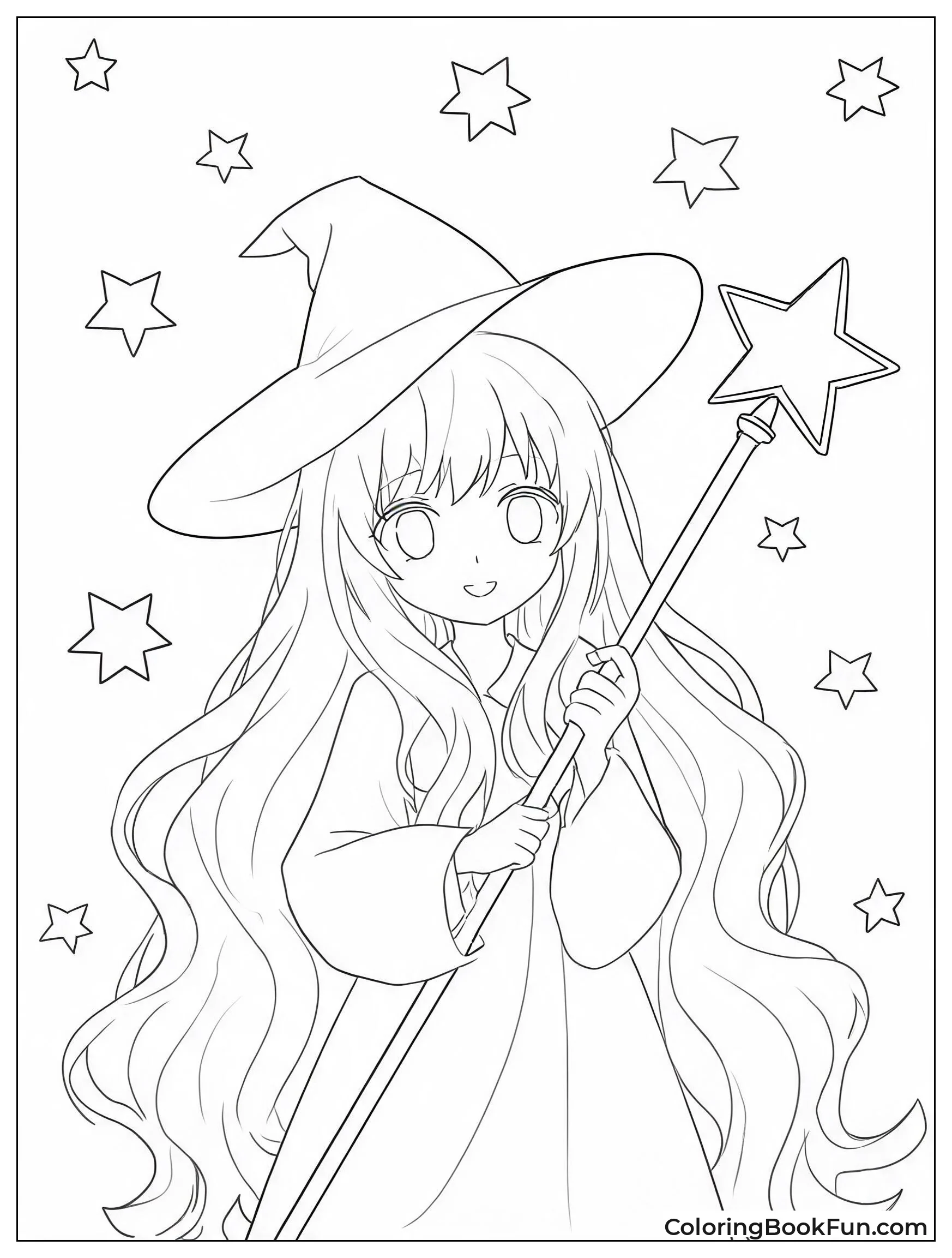 Witch Casts Spells at Night