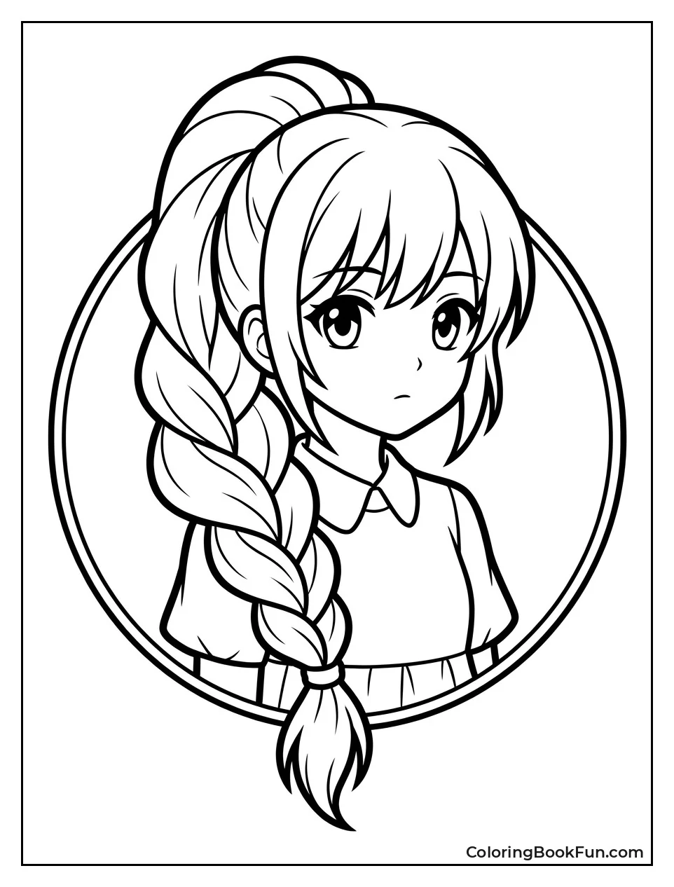 Thick Braid Falls over Shoulder