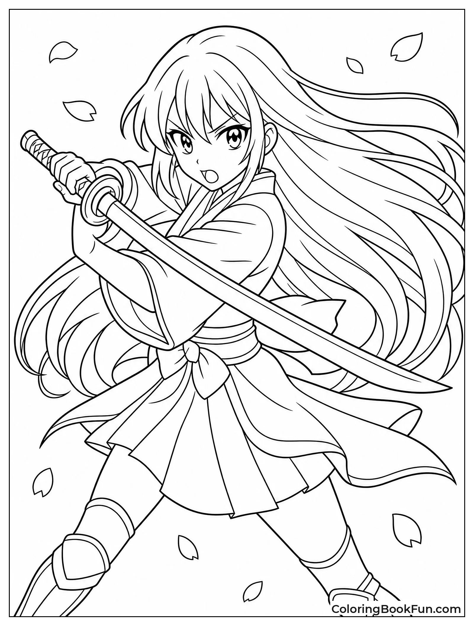 Heroine Holds Shiny Katana Sword