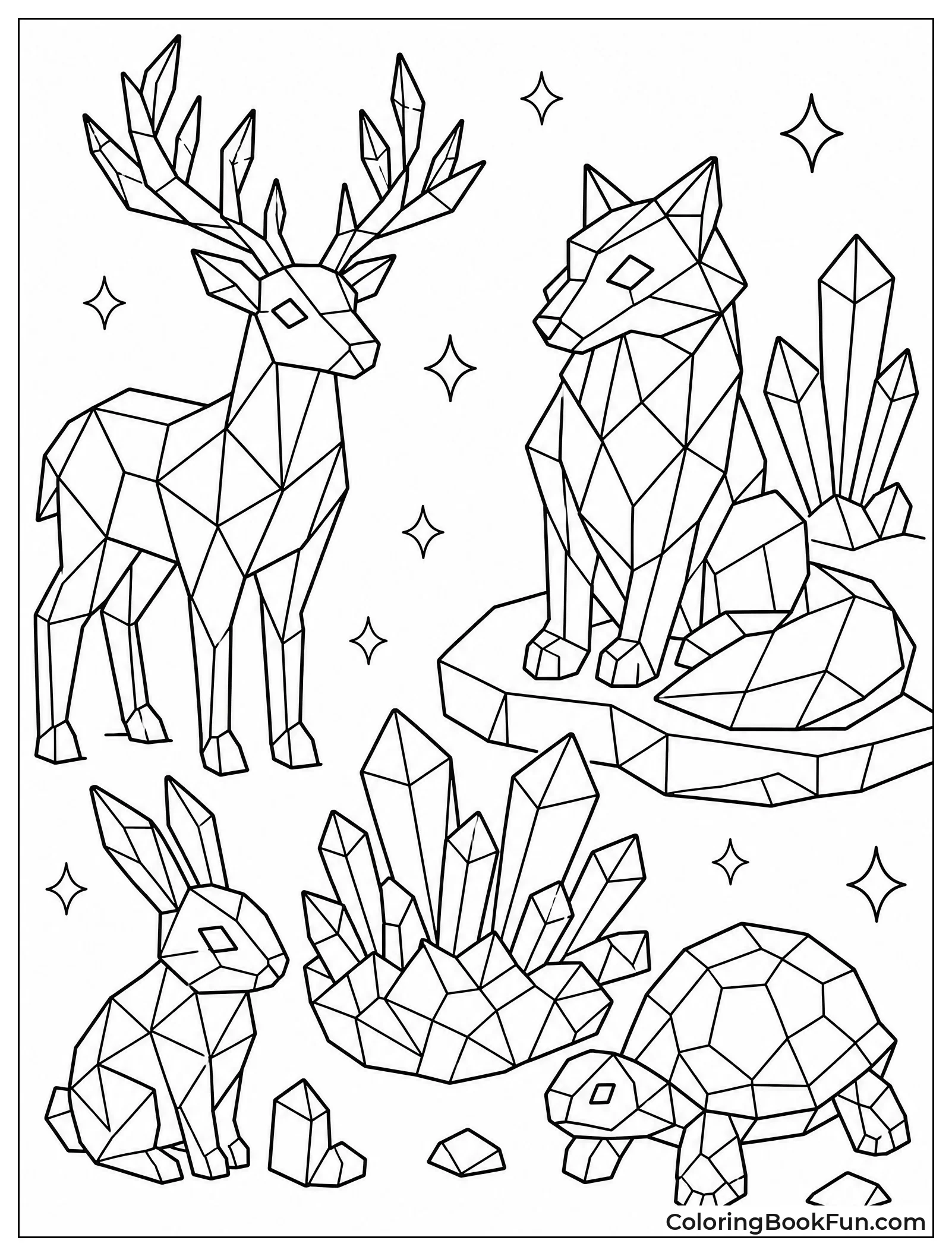 Animals Made from Crystal Facets