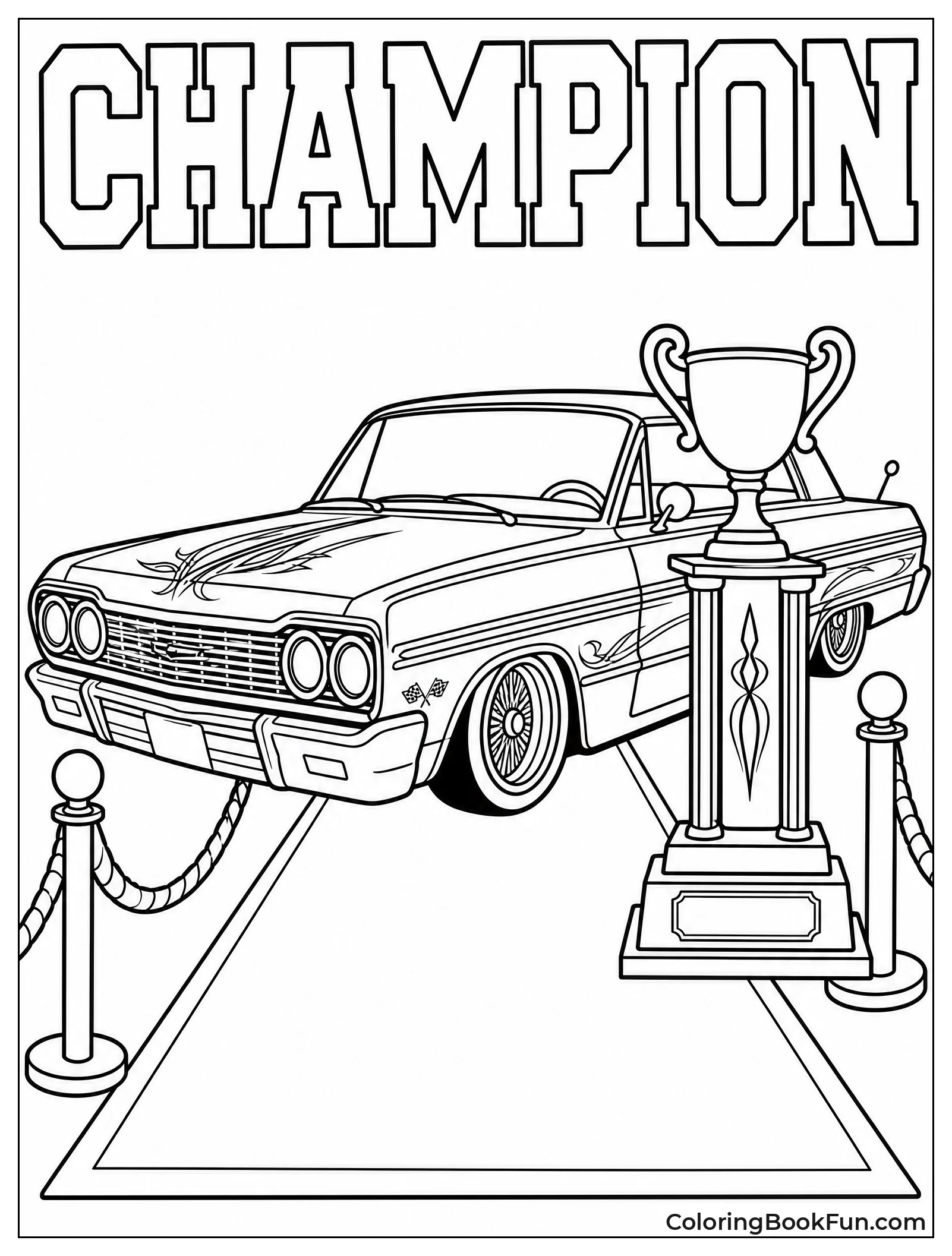 Trophy Stands Next to Winner