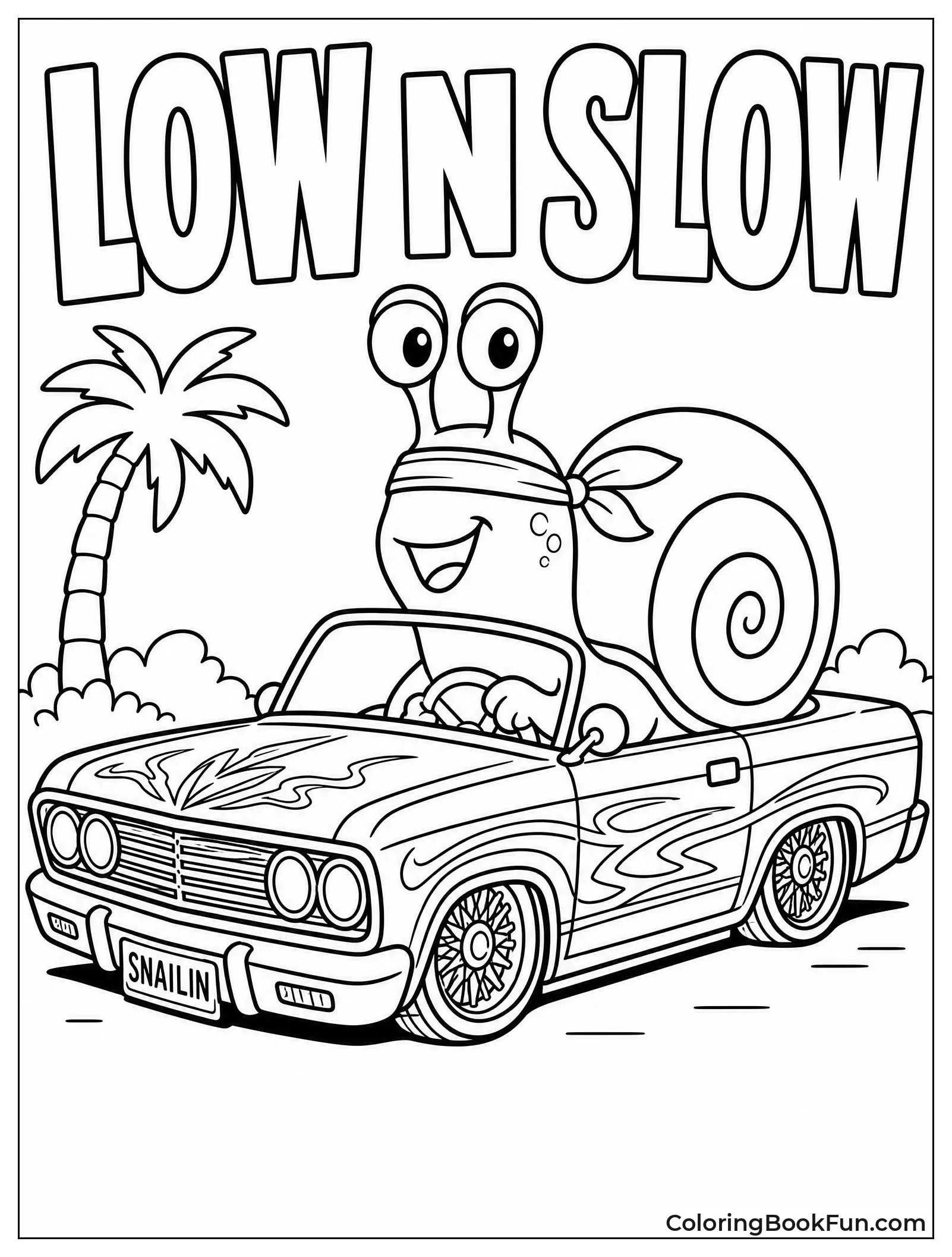 Snail Drives Tiny Lowrider Car