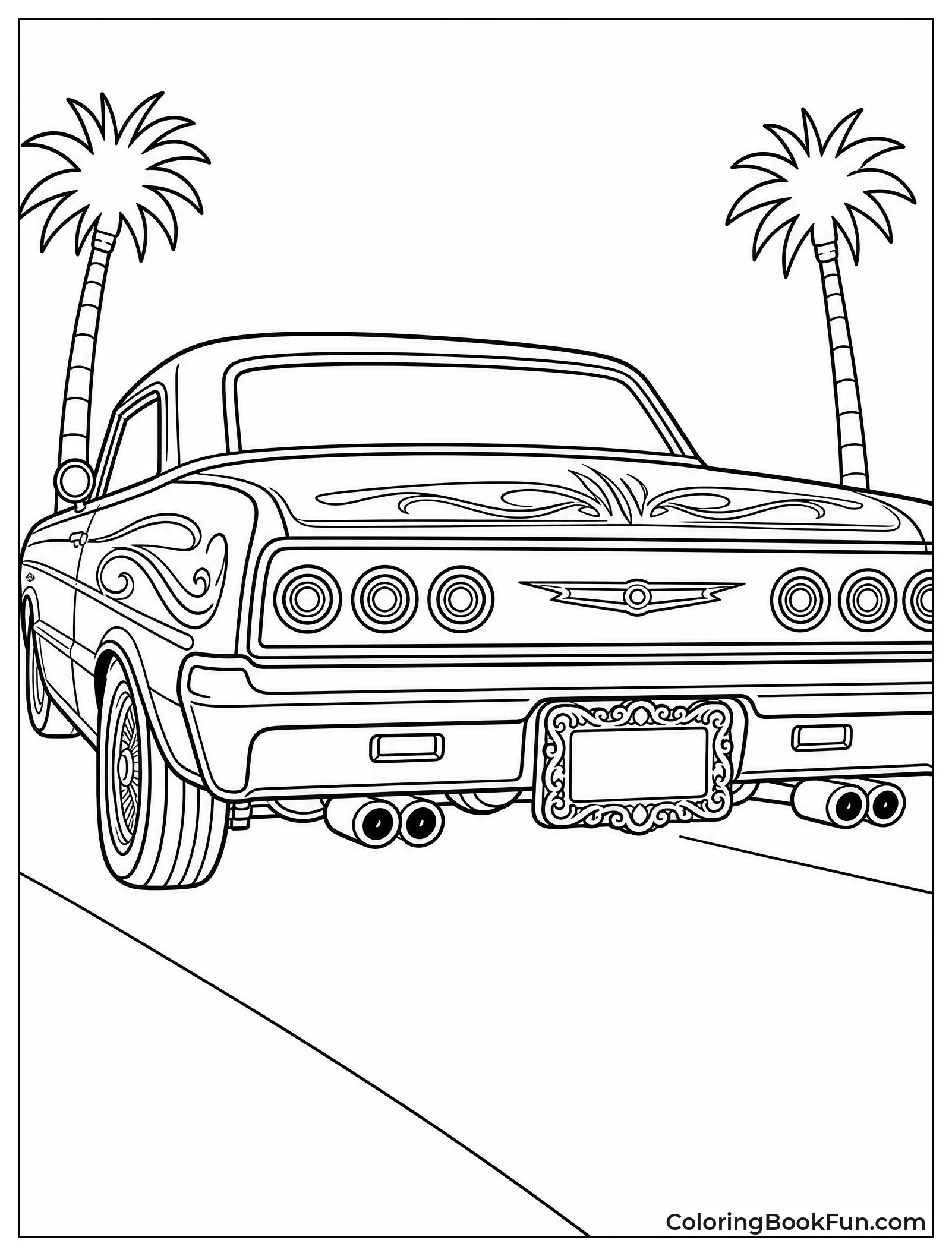 Rear Bumper Gleams with Chrome