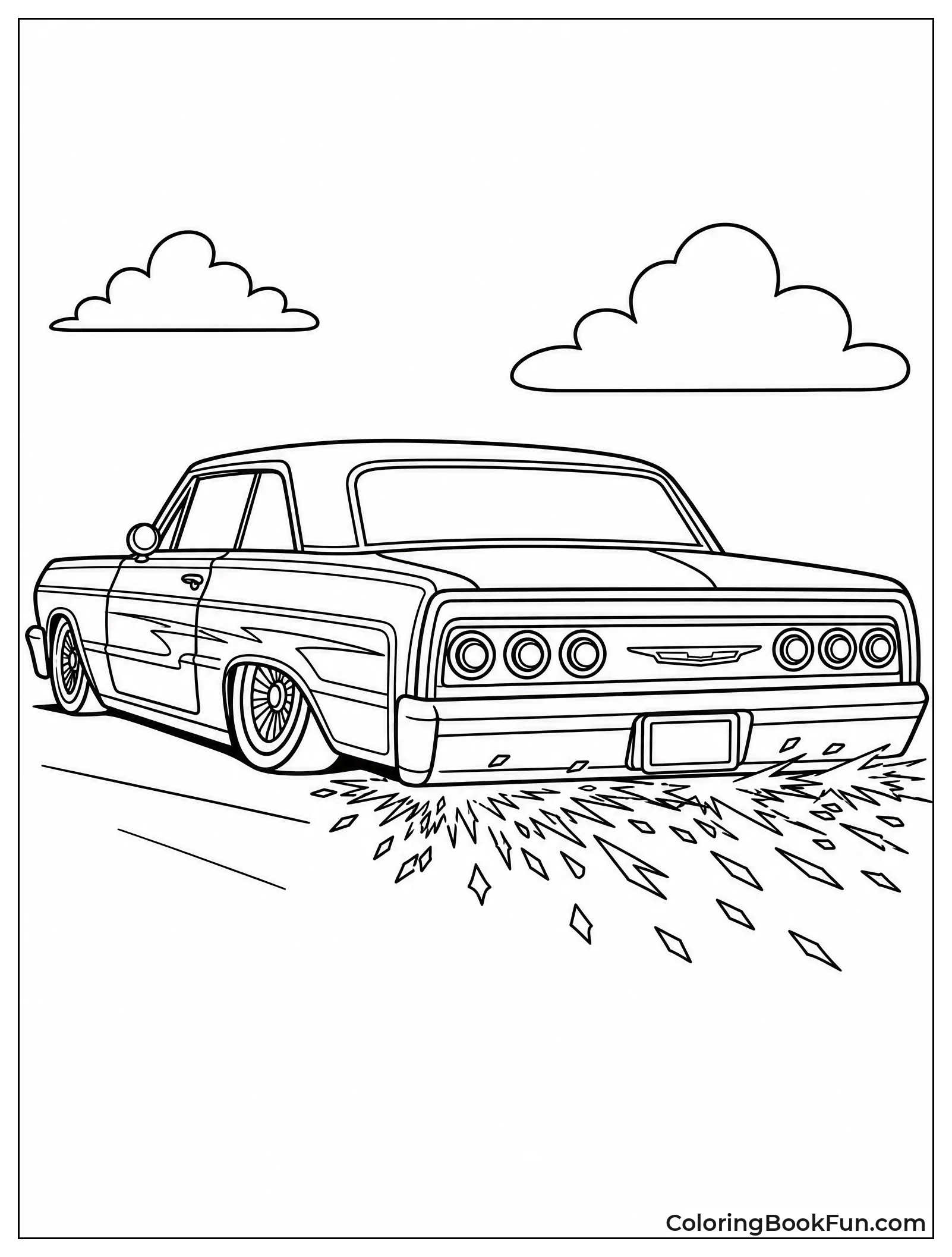 Lowrider Scrapes Road with Sparks