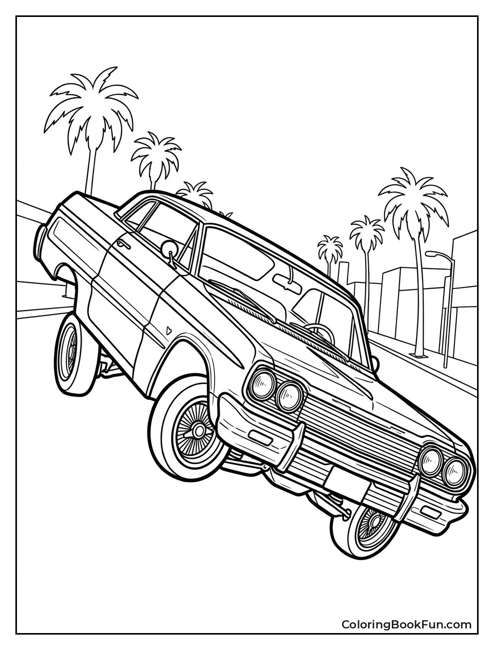 Car Leans on Three Wheels