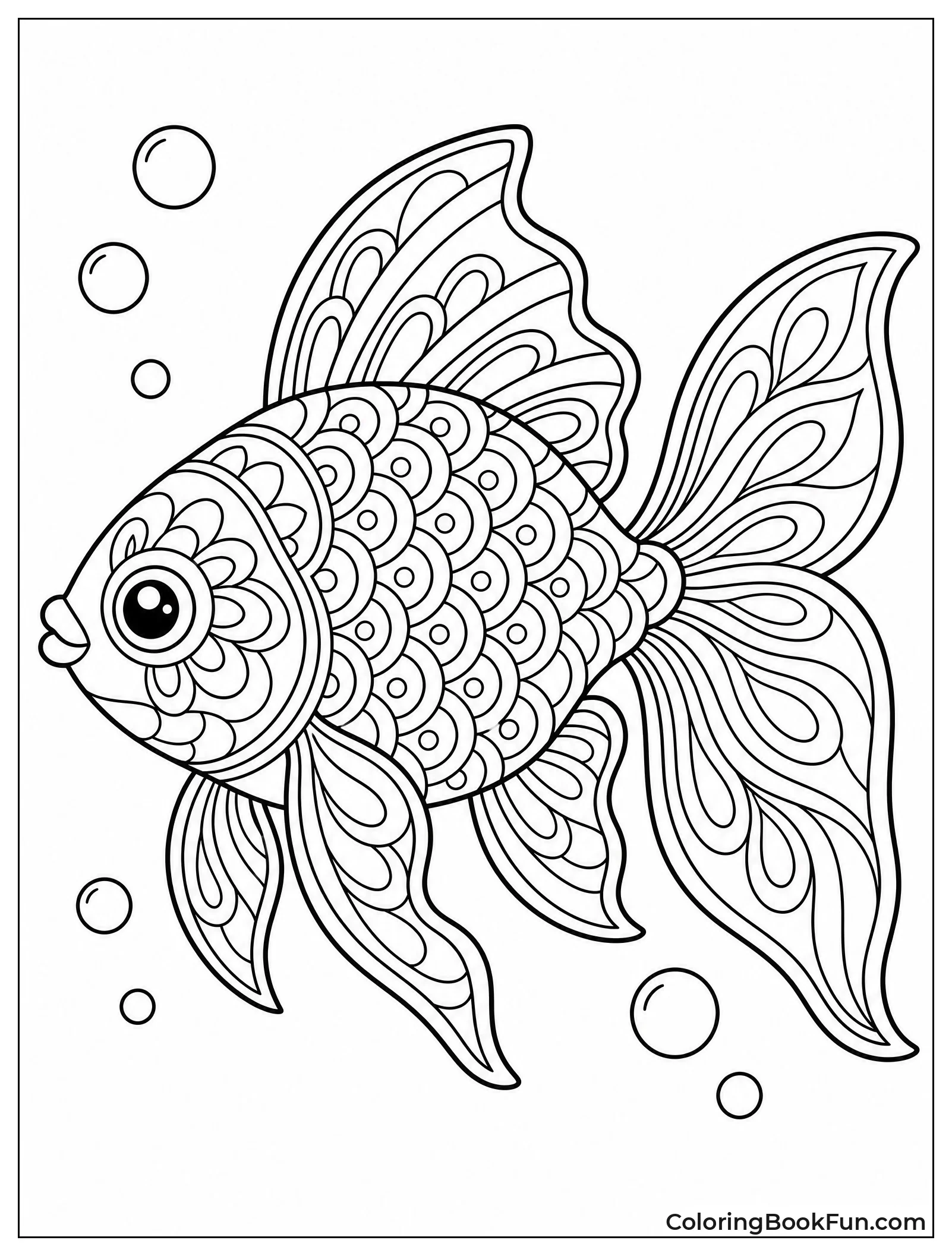 Symmetrical Mandala Goldfish Swims