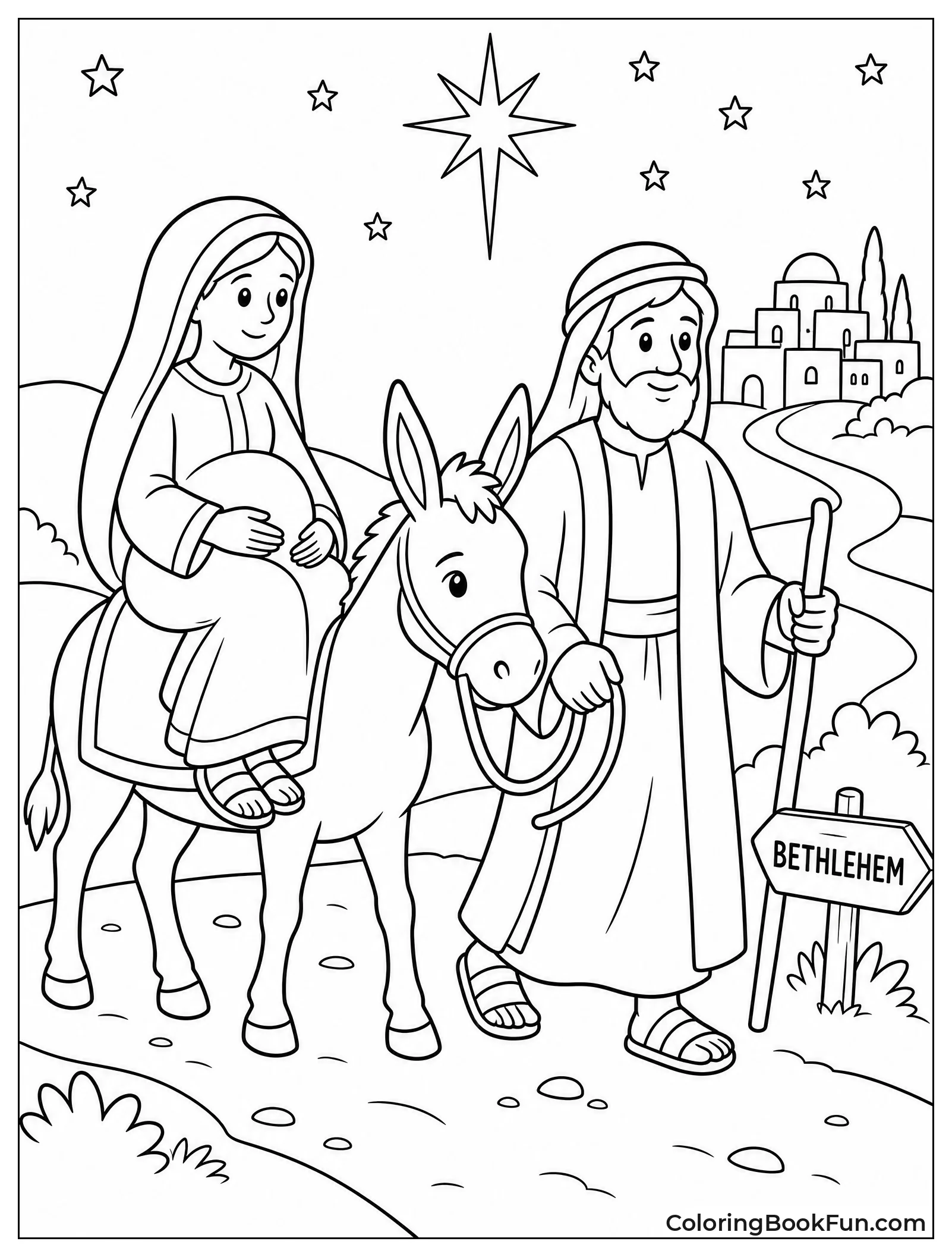 Mary Sits on Donkey