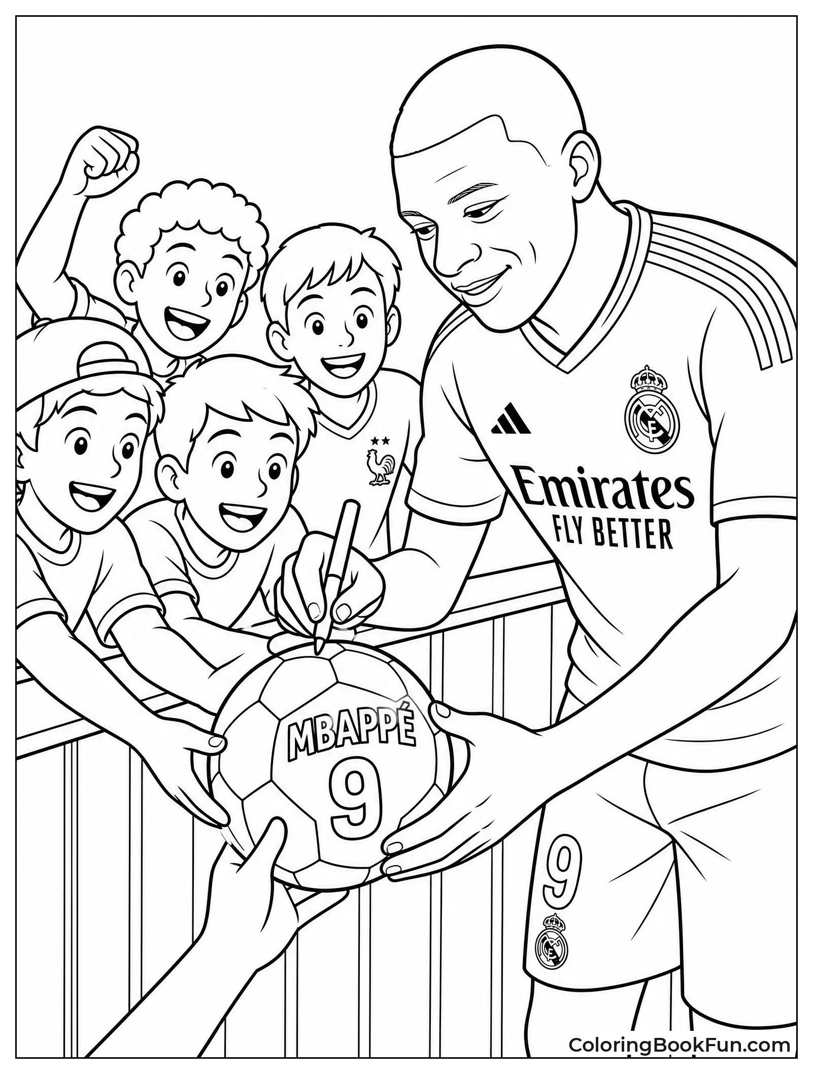 Mbappé Signing A Ball For Fans