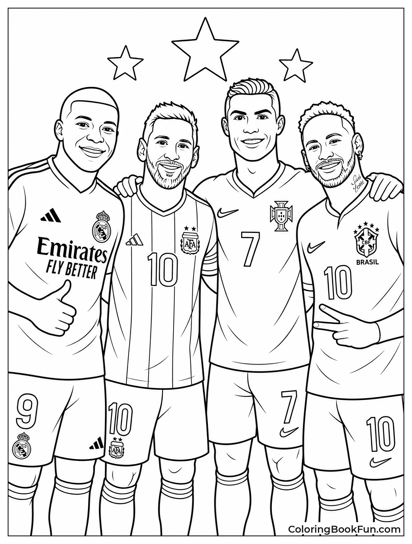 Mbappé Poses with Messi and Ronaldo