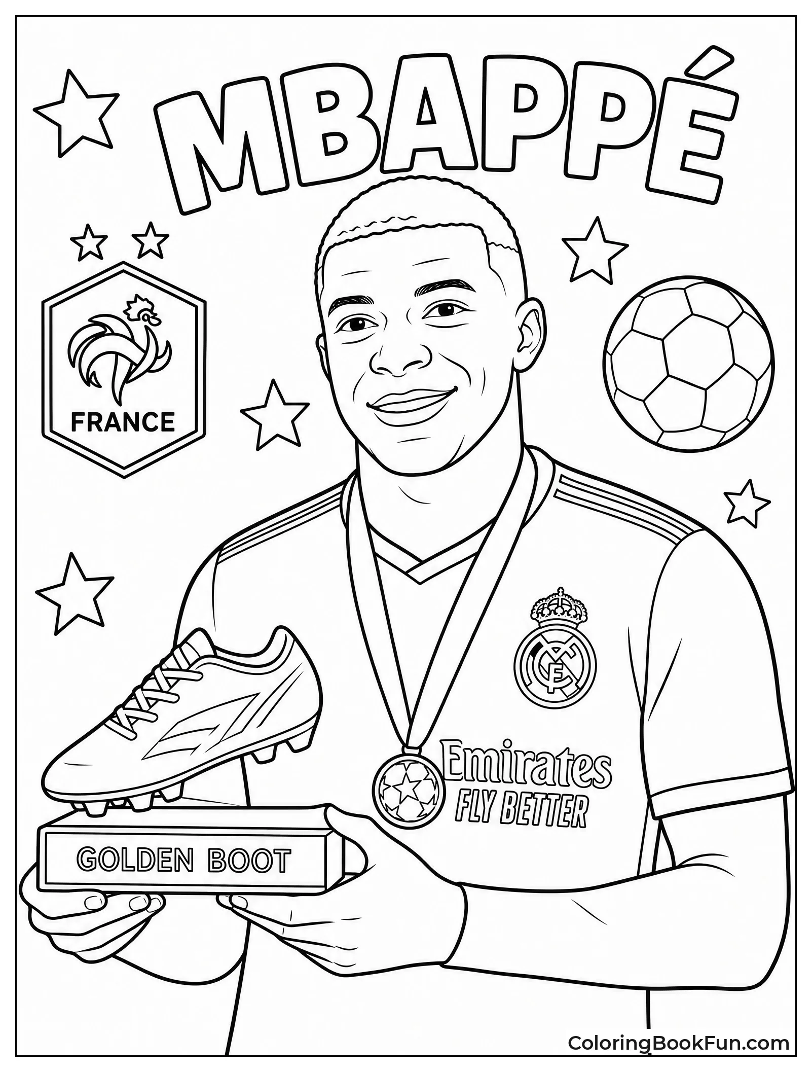 Mbappé Holding His Golden Boot Trophy