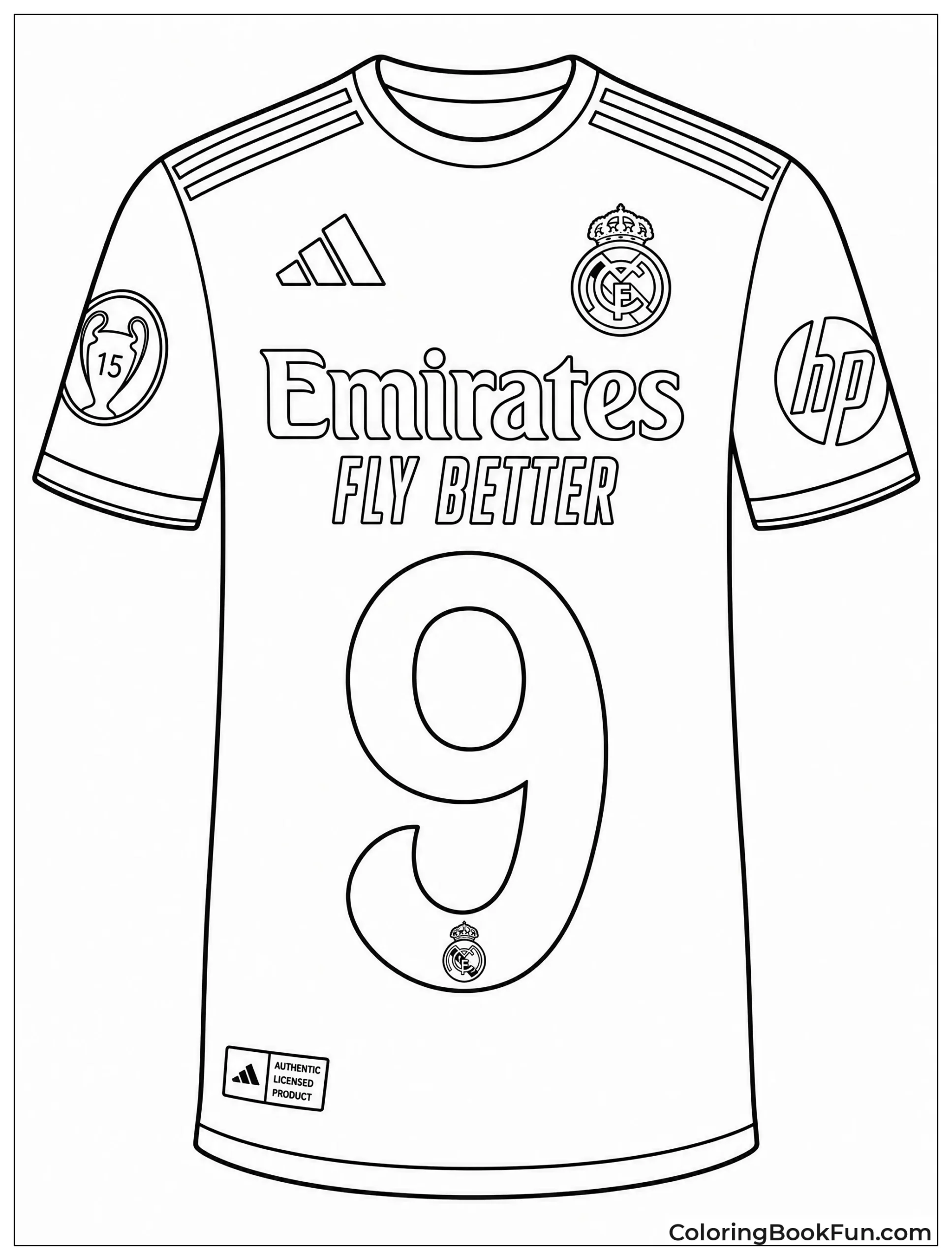 Front View Of Mbappé Real Madrid Jersey